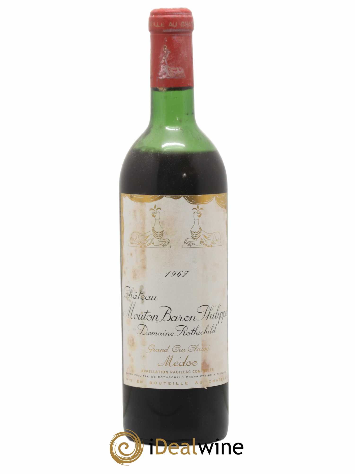 Château d' Armailhac - Mouton Baron(ne) Philippe 5ème Grand Cru Classé 1967 - Lot de 1 bouteille - 0