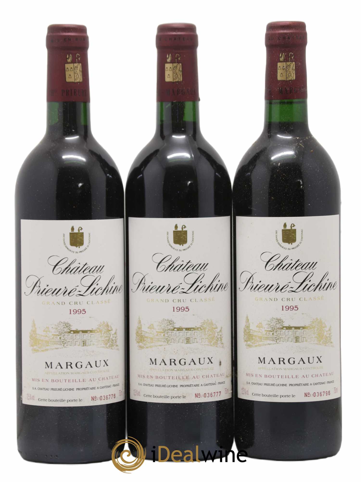 Château Prieuré Lichine 4ème Grand Cru Classé 1995 - Lot de 3 bouteilles - 0