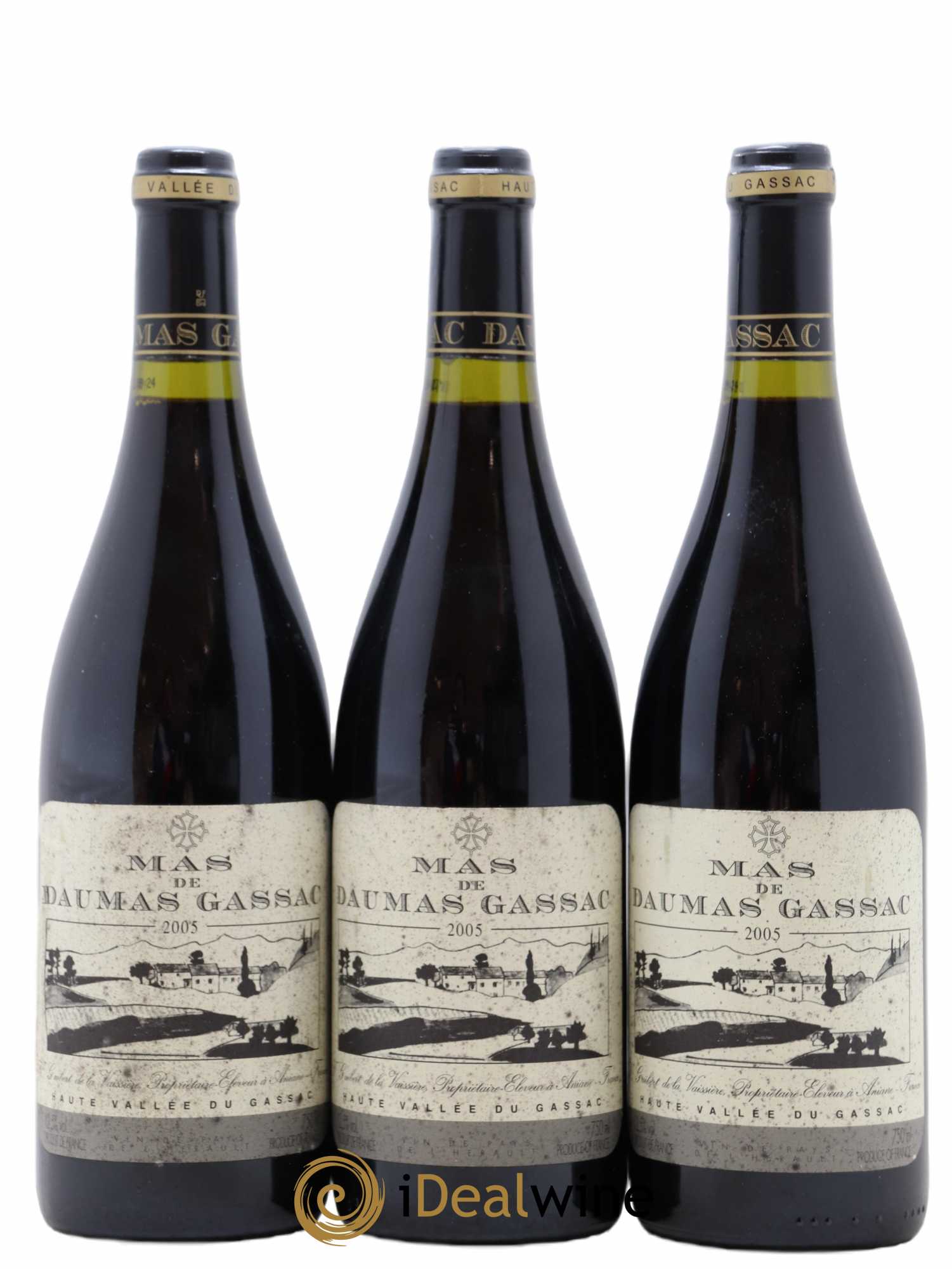 Saint-Guilhem-le-Désert - Cité d'Aniane Mas Daumas Gassac Famille Guibert de La Vaissière 2005 - Lot de 3 bouteilles - 0