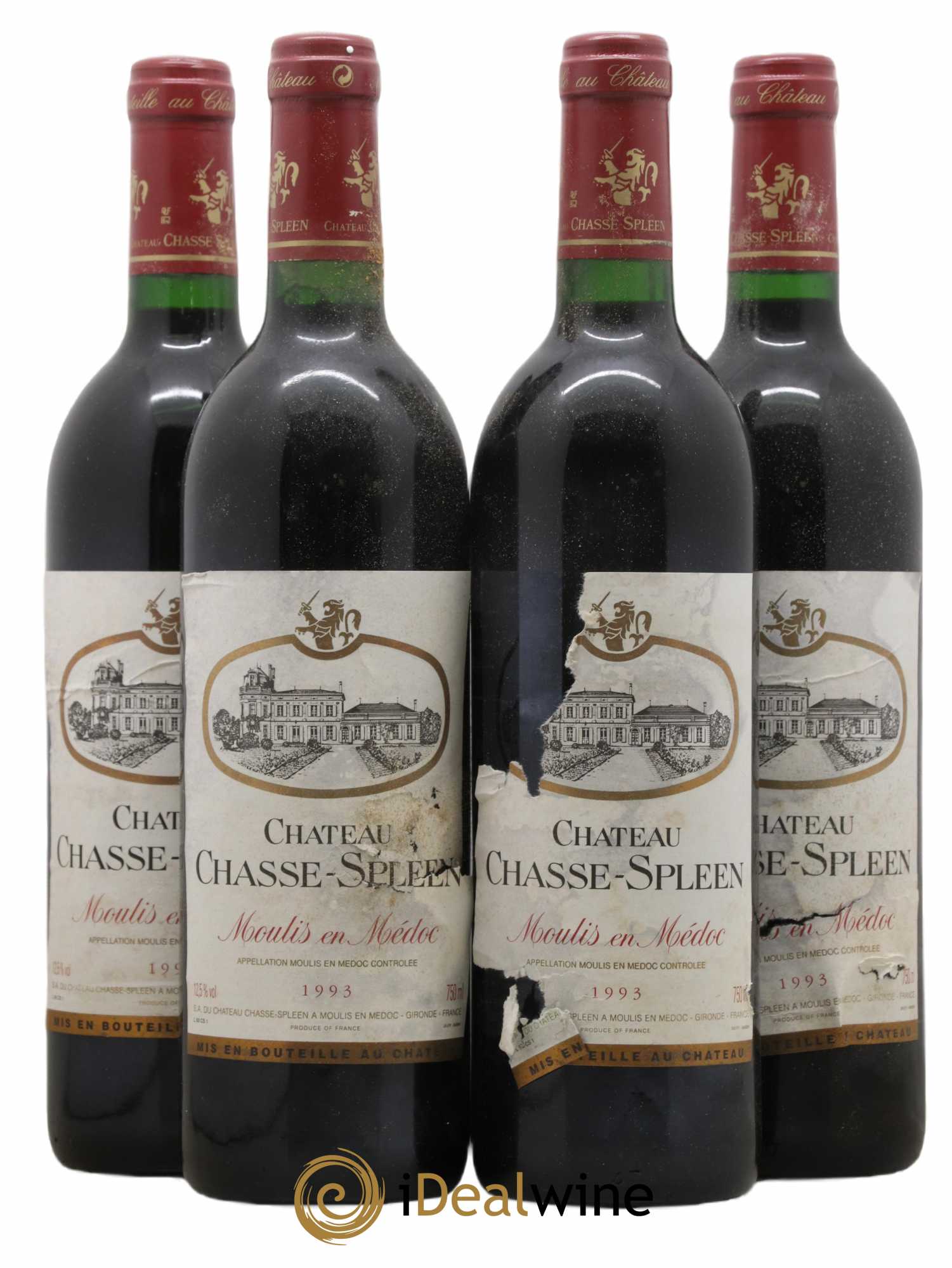 Château Chasse Spleen 1993 - Lot de 4 bouteilles - 0