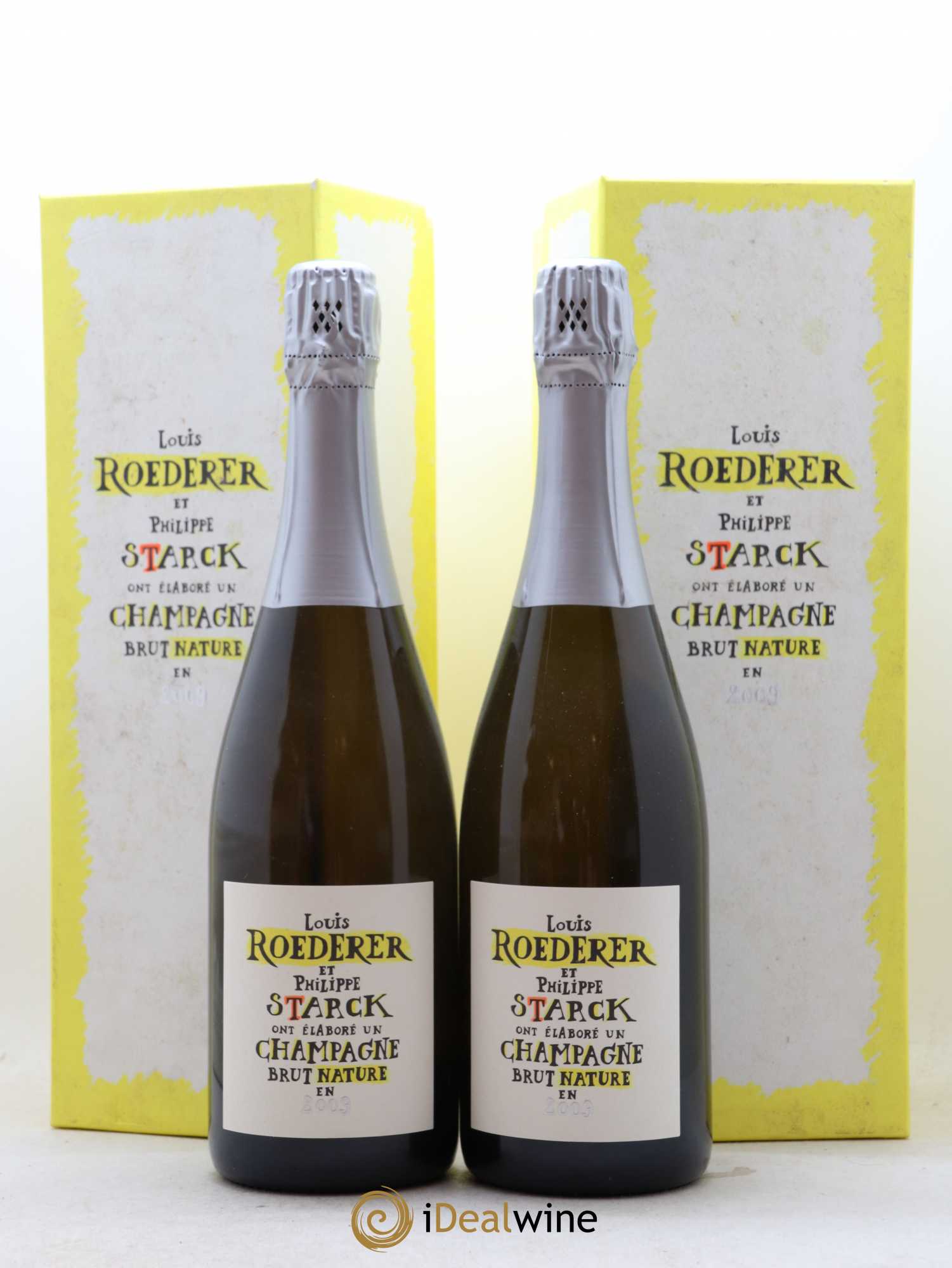 Edition limitée Starck Brut Nature Louis Roederer 2009 - Lot de 2 bouteilles - 1