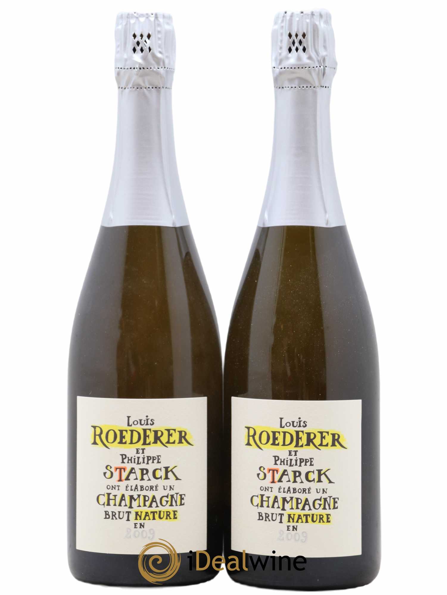 Edition limitée Starck Brut Nature Louis Roederer 2009 - Lot de 2 bouteilles - 0