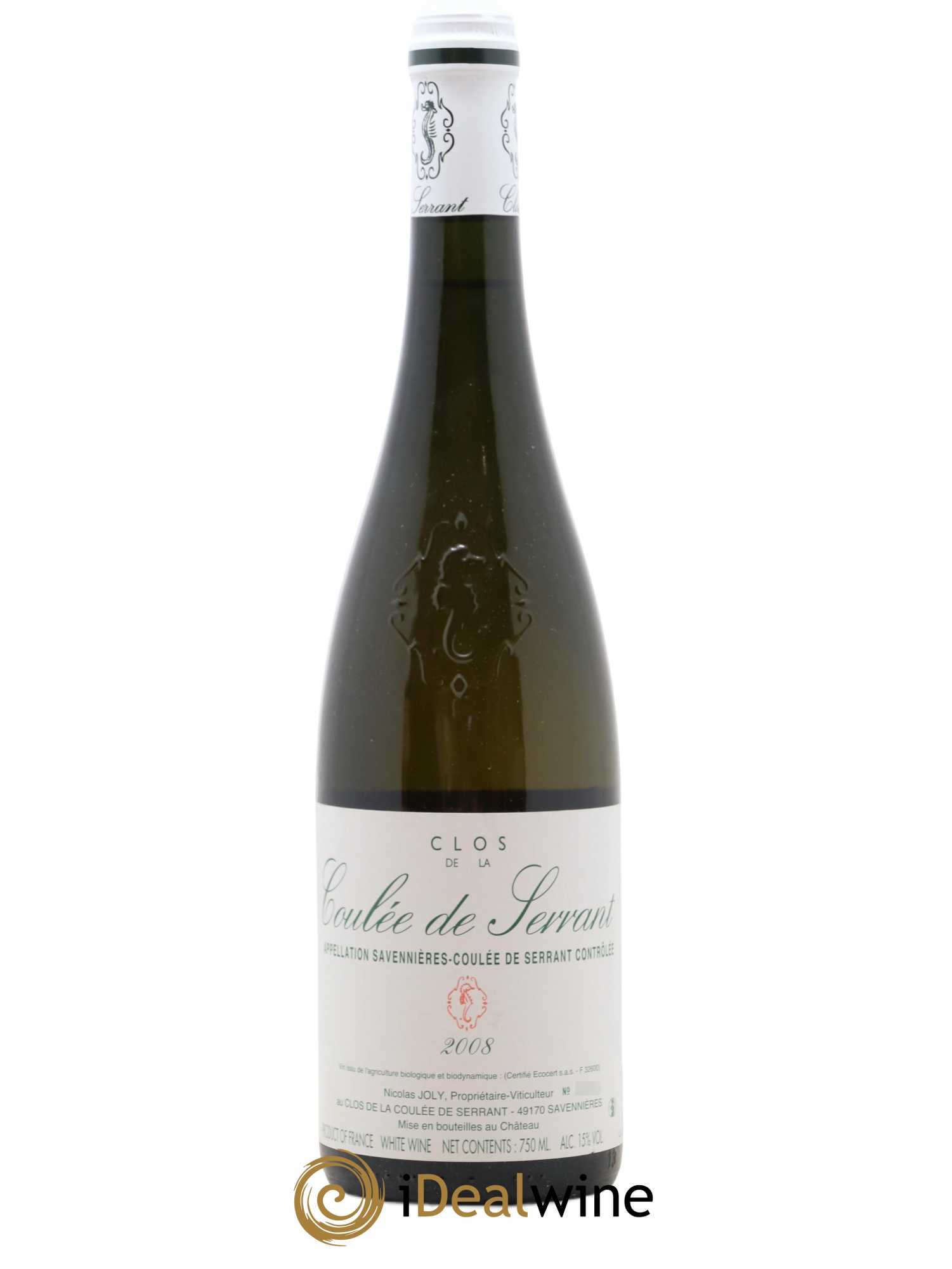 Savennières Clos de la Coulée de Serrant Vignobles de la Coulée de Serrant - Nicolas Joly 2008 - Lot de 1 bouteille - 0