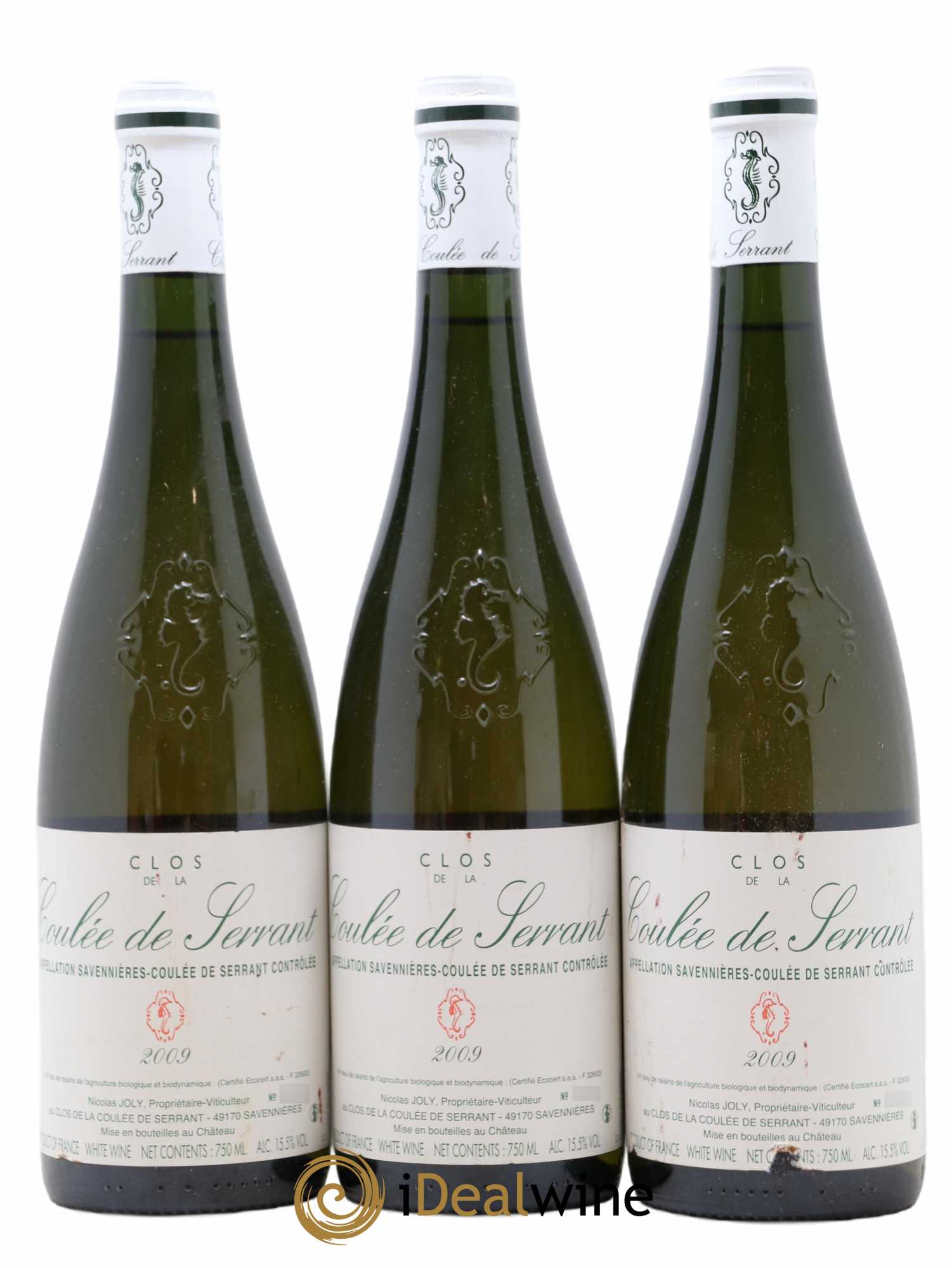 Savennières Clos de la Coulée de Serrant Vignobles de la Coulée de Serrant - Nicolas Joly 2009 - Lot de 3 bouteilles - 0