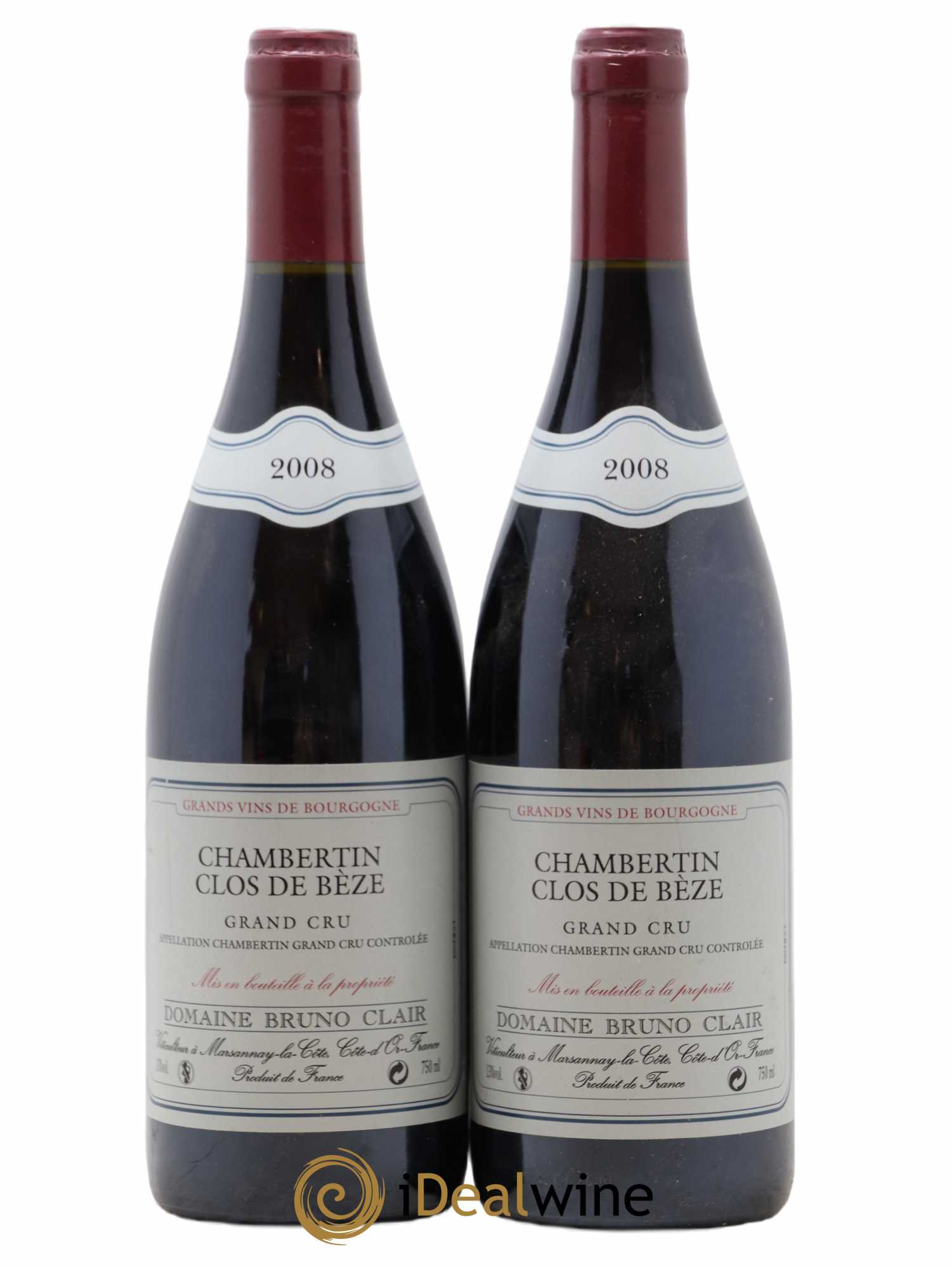 Chambertin Clos de Bèze Grand Cru Bruno Clair (Domaine) 2008 - Lot de 2 bouteilles - 0