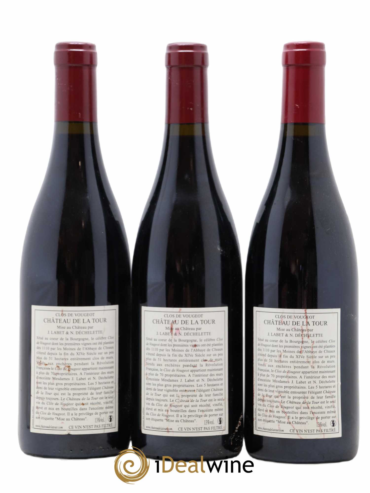 Clos de Vougeot Grand Cru Château de La Tour 2008 - Lot de 3 bouteilles - 1