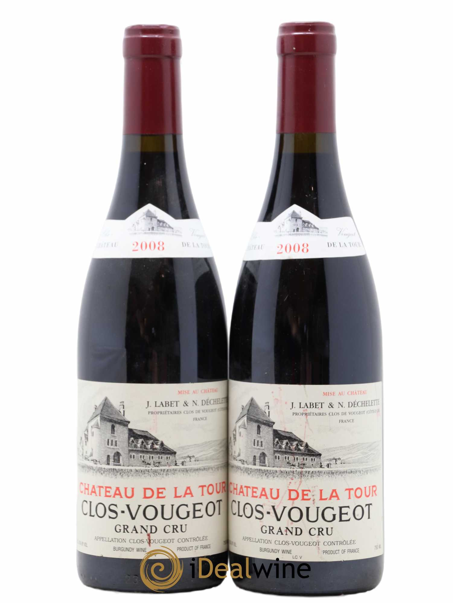 Clos de Vougeot Grand Cru Château de La Tour 2008 - Lot de 2 bouteilles - 0