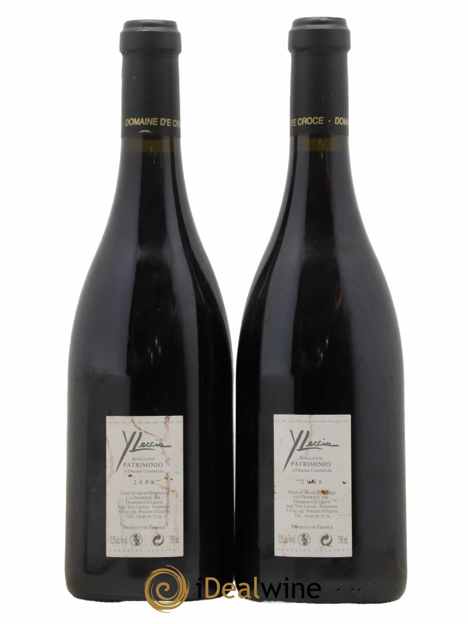 Patrimonio Domaine d' E. Croce Yves Leccia 2008 - Lot de 2 bouteilles - 1