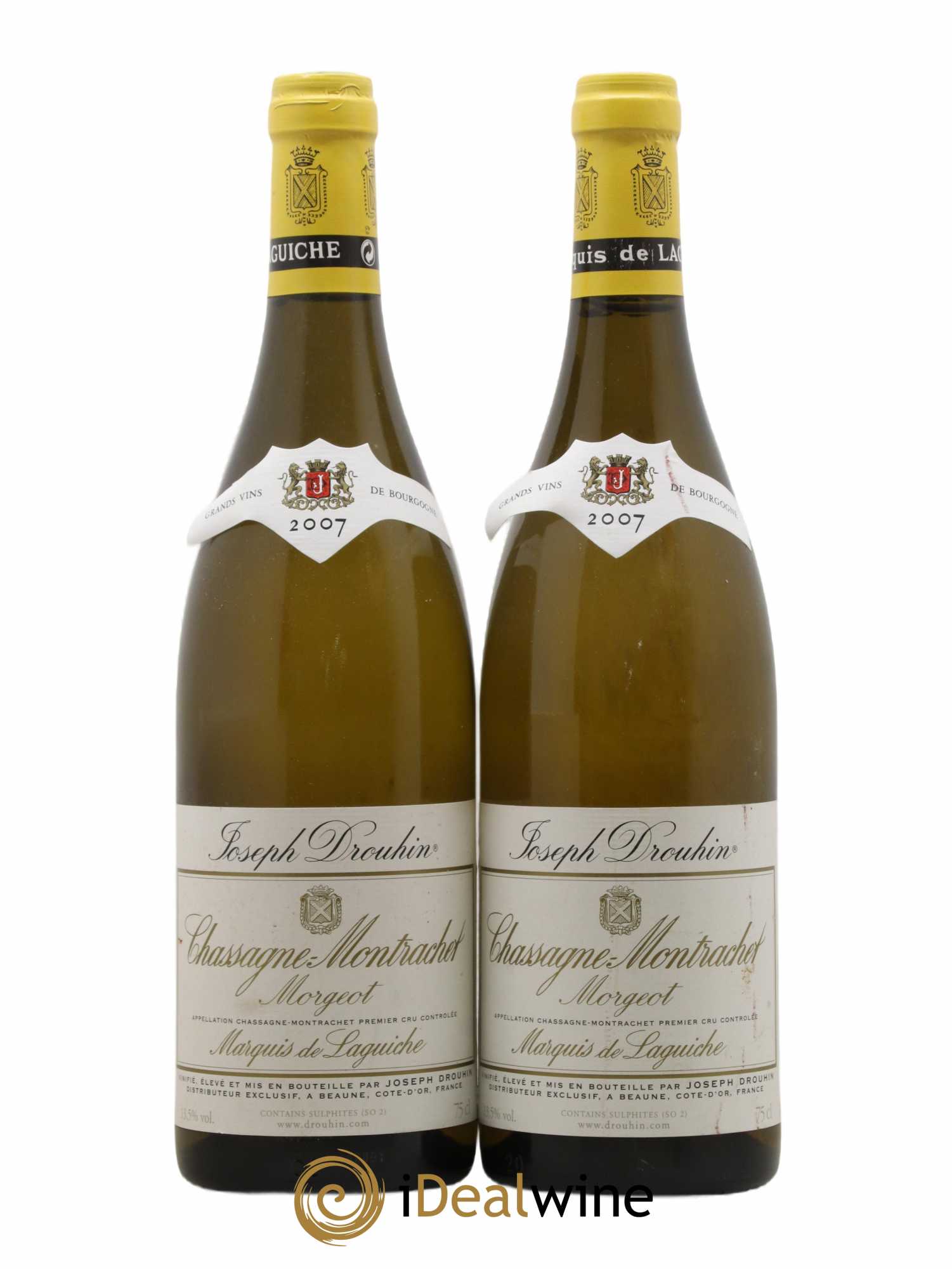 Chassagne-Montrachet 1er Cru Morgeot - Marquis de Laguiche Joseph Drouhin 2007 - Lot de 2 bouteilles - 0