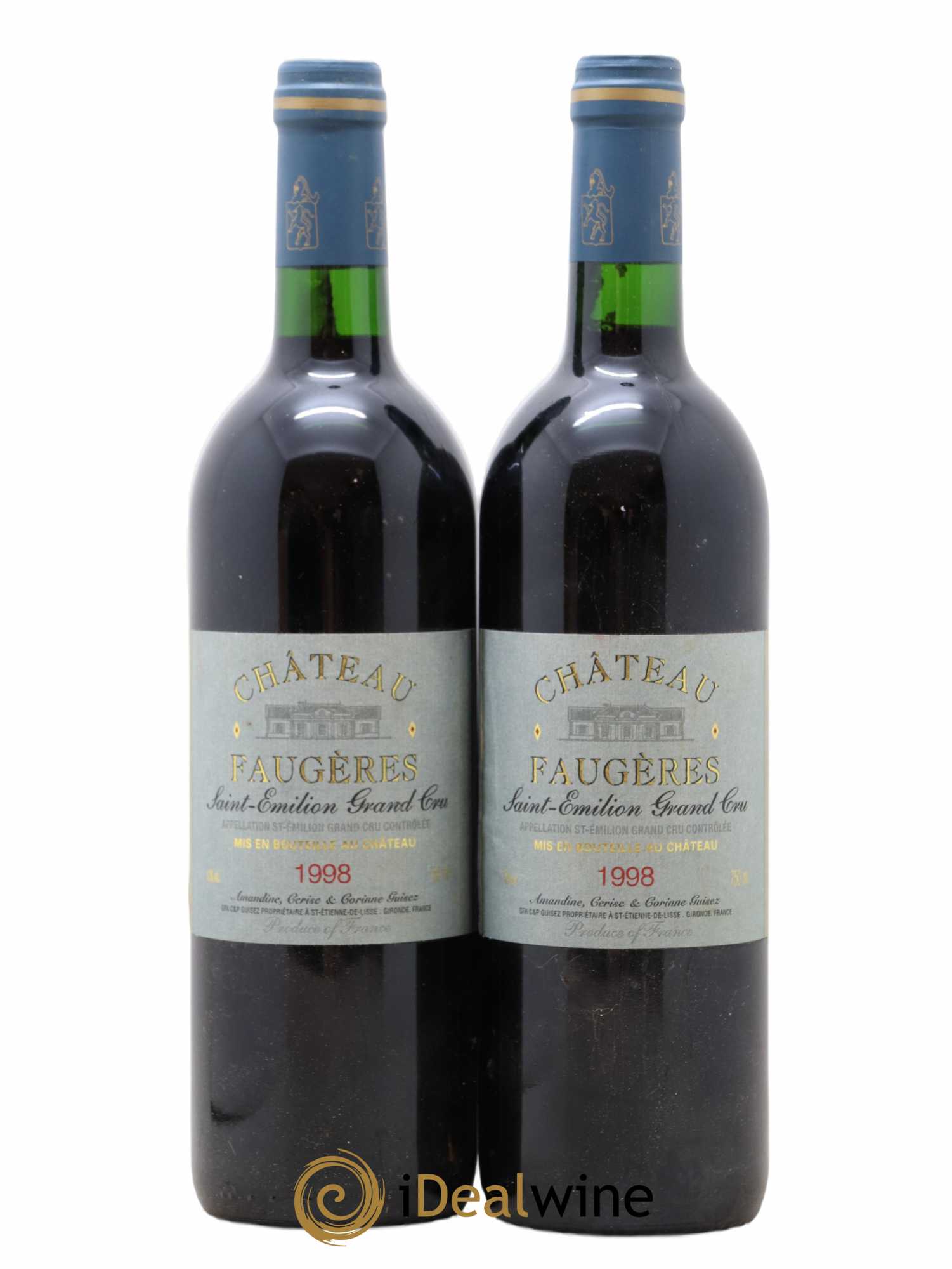 Château Faugères Grand Cru Classé 1998 - Lot de 2 bouteilles - 0