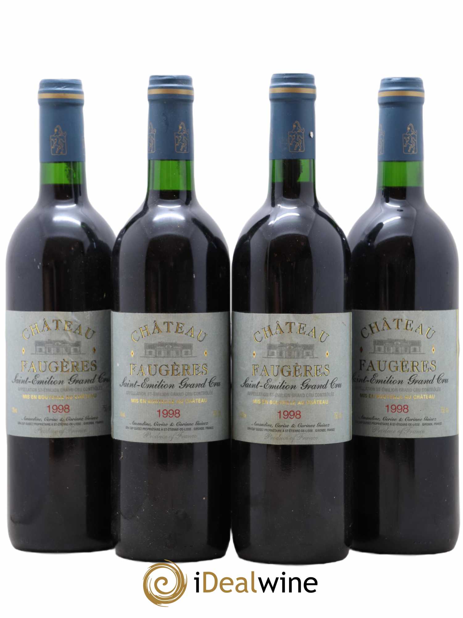 Château Faugères Grand Cru Classé 1998 - Lot de 4 bouteilles - 0