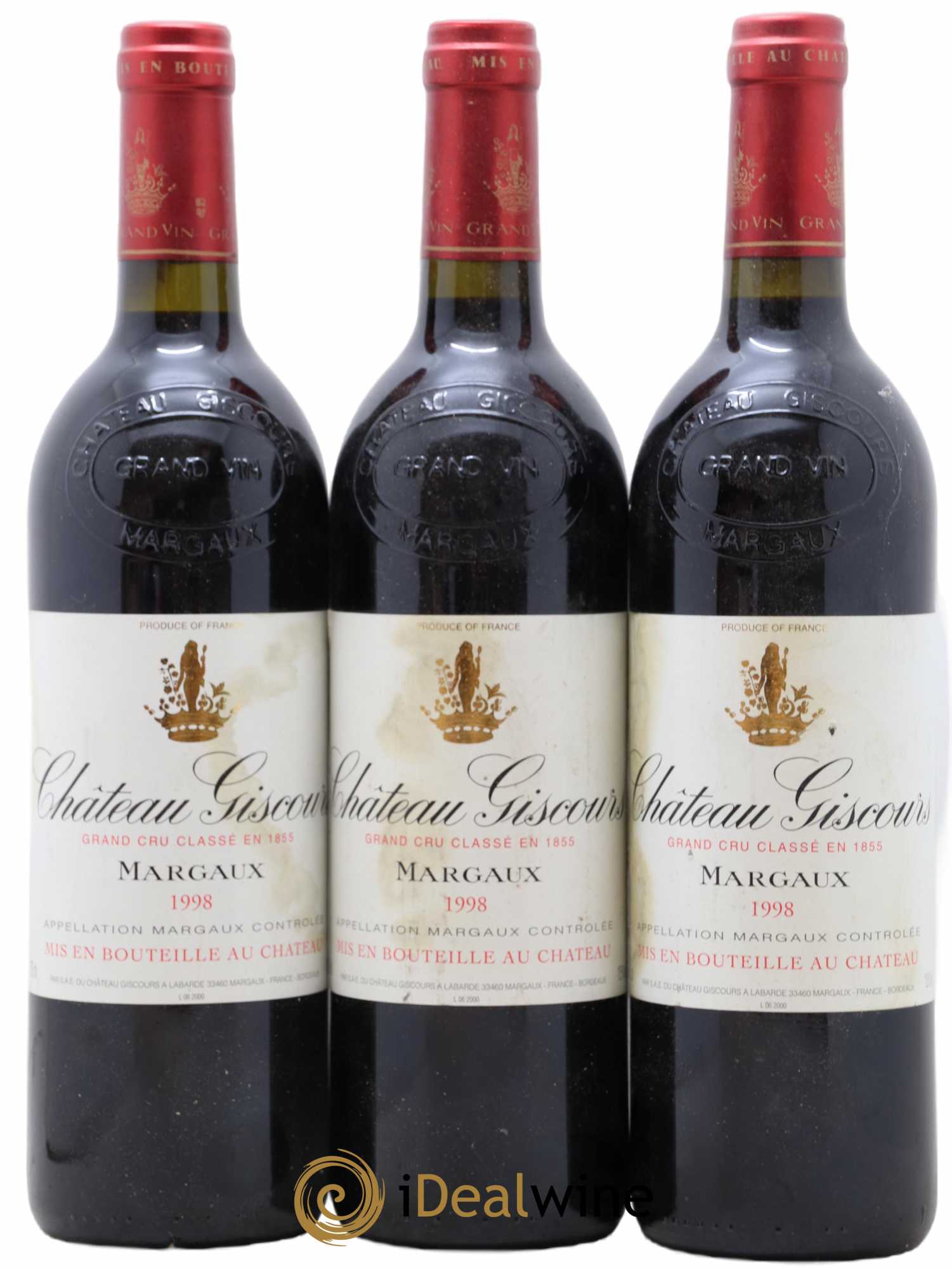 Château Giscours 3ème Grand Cru Classé 1998 - Lot de 3 bouteilles - 0