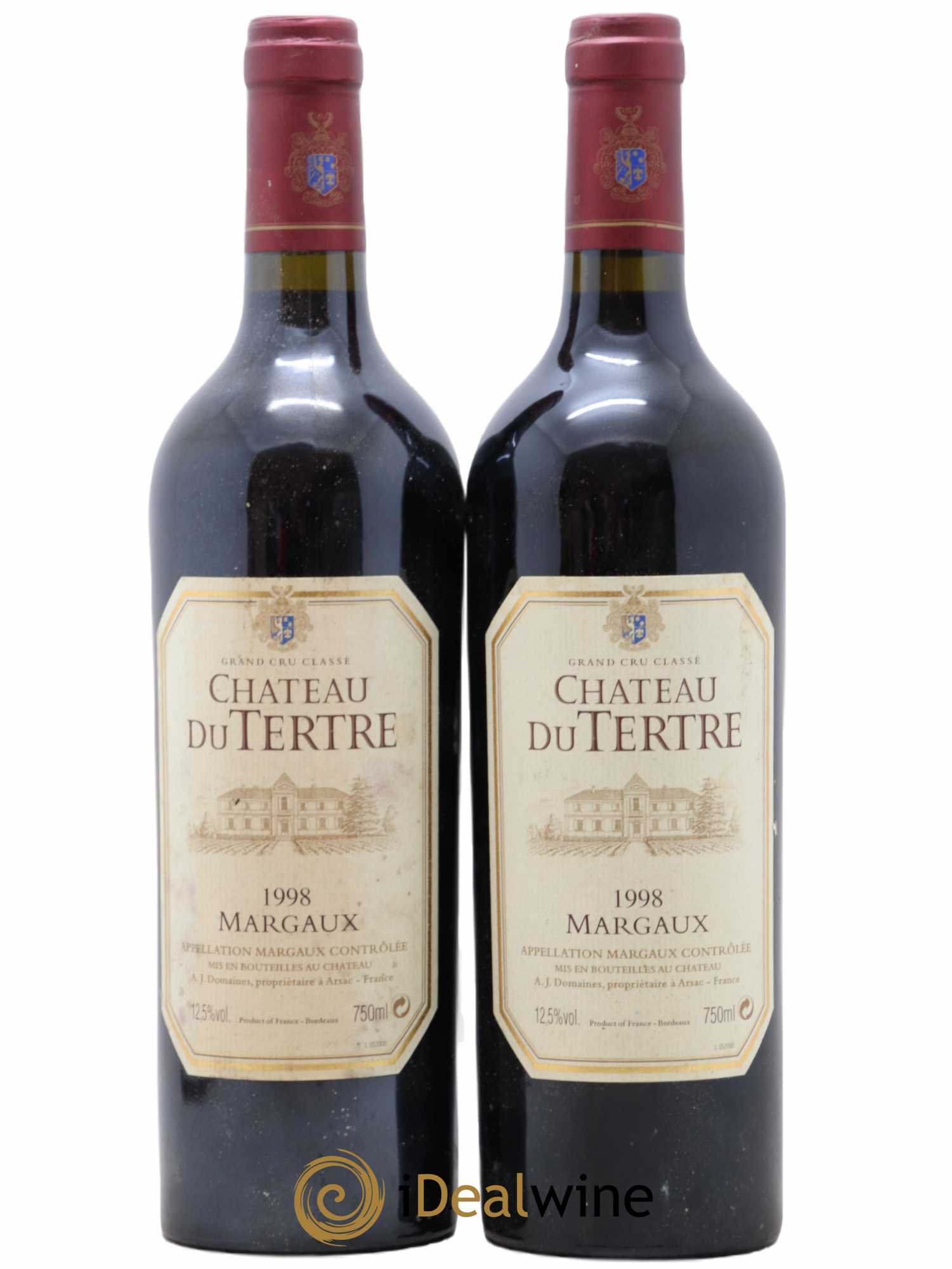 Château du Tertre 5ème Grand Cru Classé 1998 - Lot de 2 bouteilles - 0