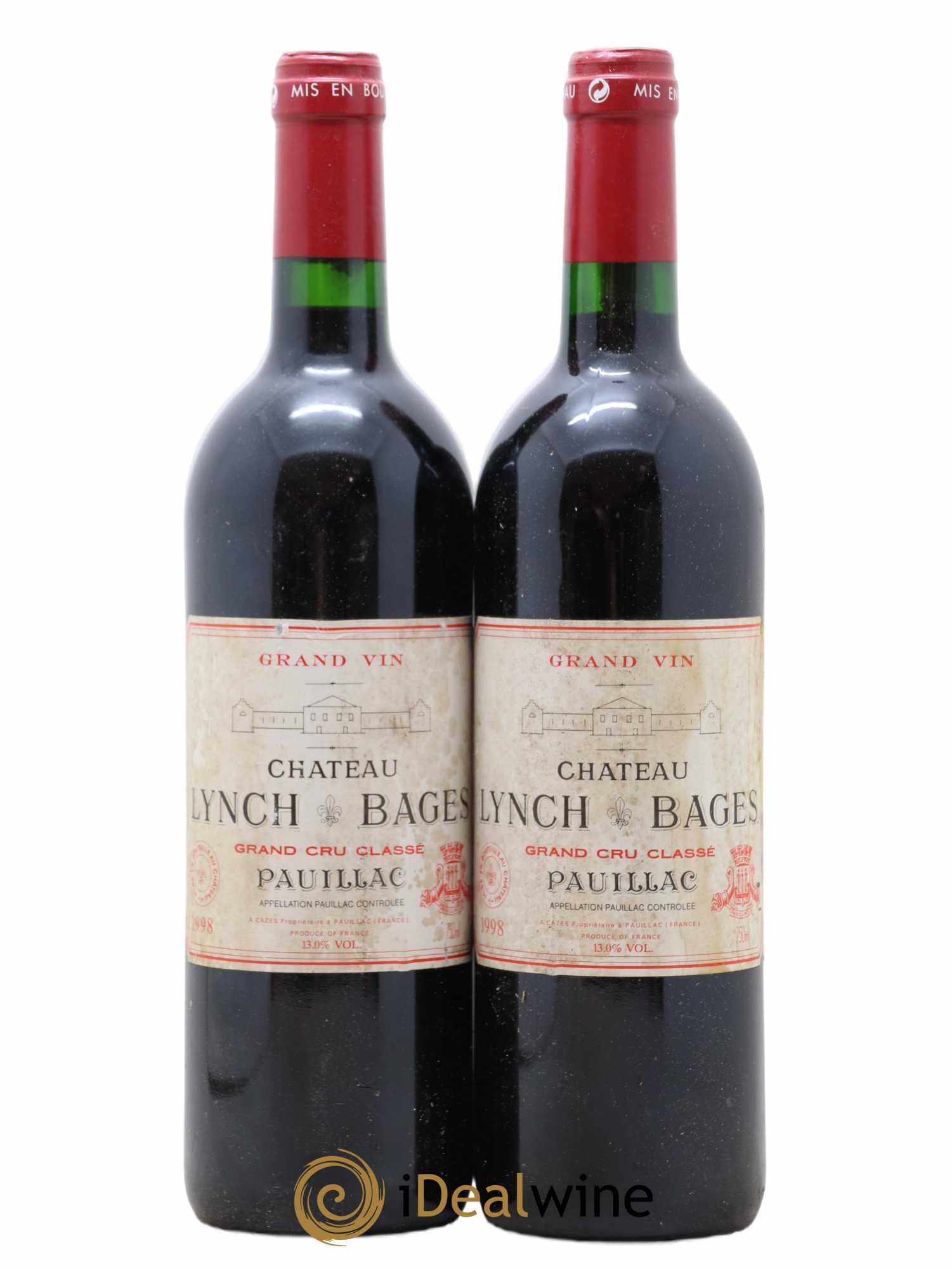 Château Lynch Bages 5ème Grand Cru Classé 1998 - Lot de 2 bouteilles - 0