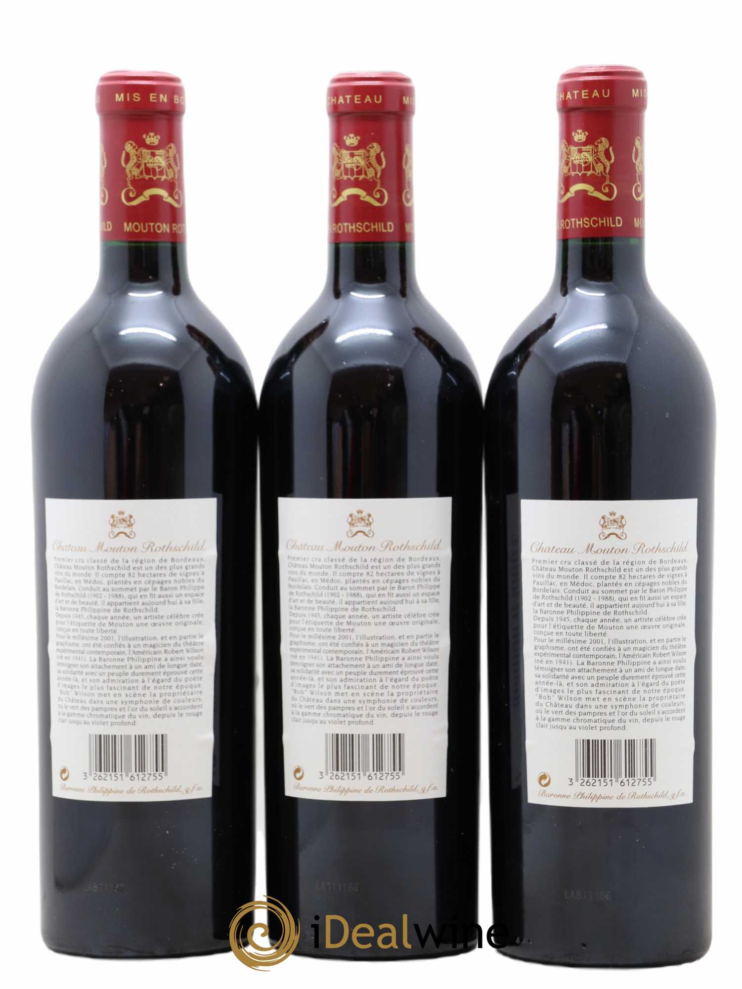 Château Mouton Rothschild 1er Grand Cru Classé 2001 - Lot de 6 bouteilles - 2
