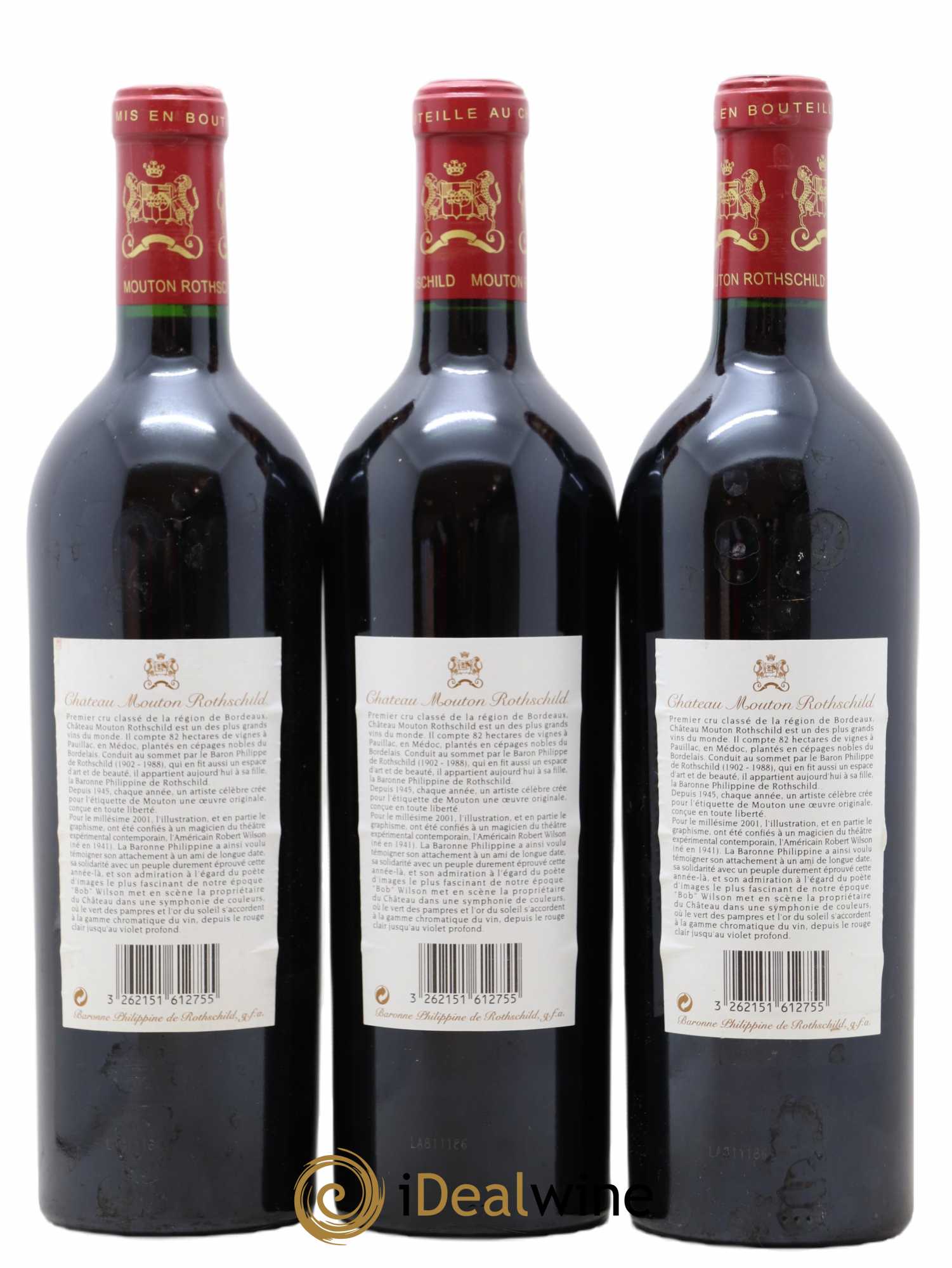 Château Mouton Rothschild 1er Grand Cru Classé 2001 - Lot de 6 bouteilles - 4