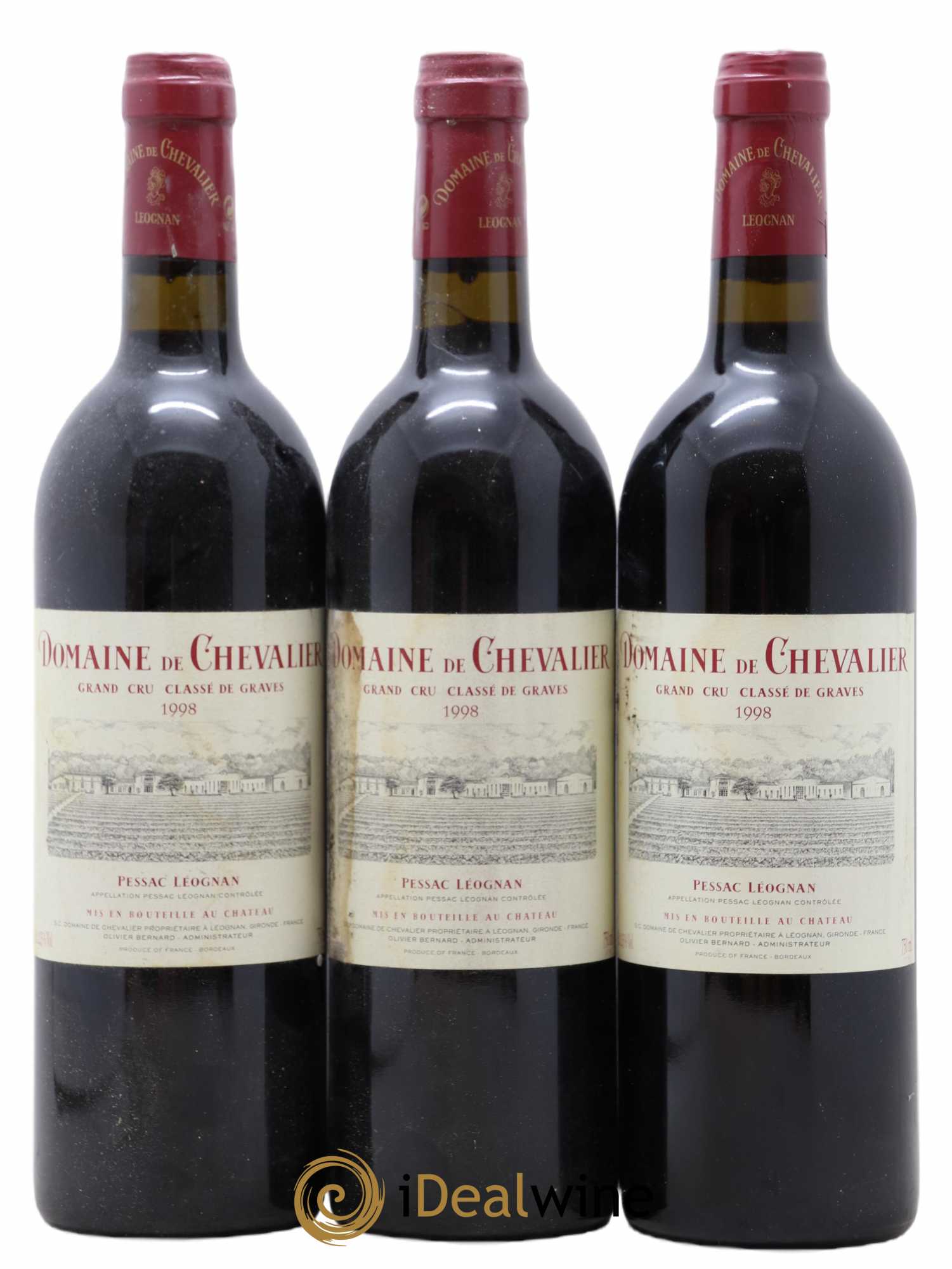 Domaine de Chevalier Cru Classé de Graves 1998 - Lot de 3 bouteilles - 0