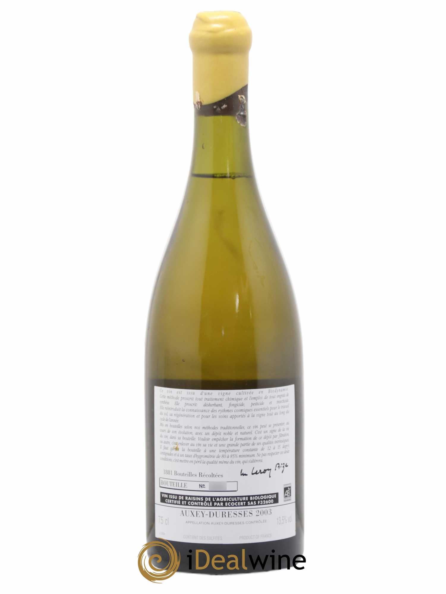 Auxey-Duresses d'Auvenay (Domaine) 2003 - Lot de 1 bouteille - 1