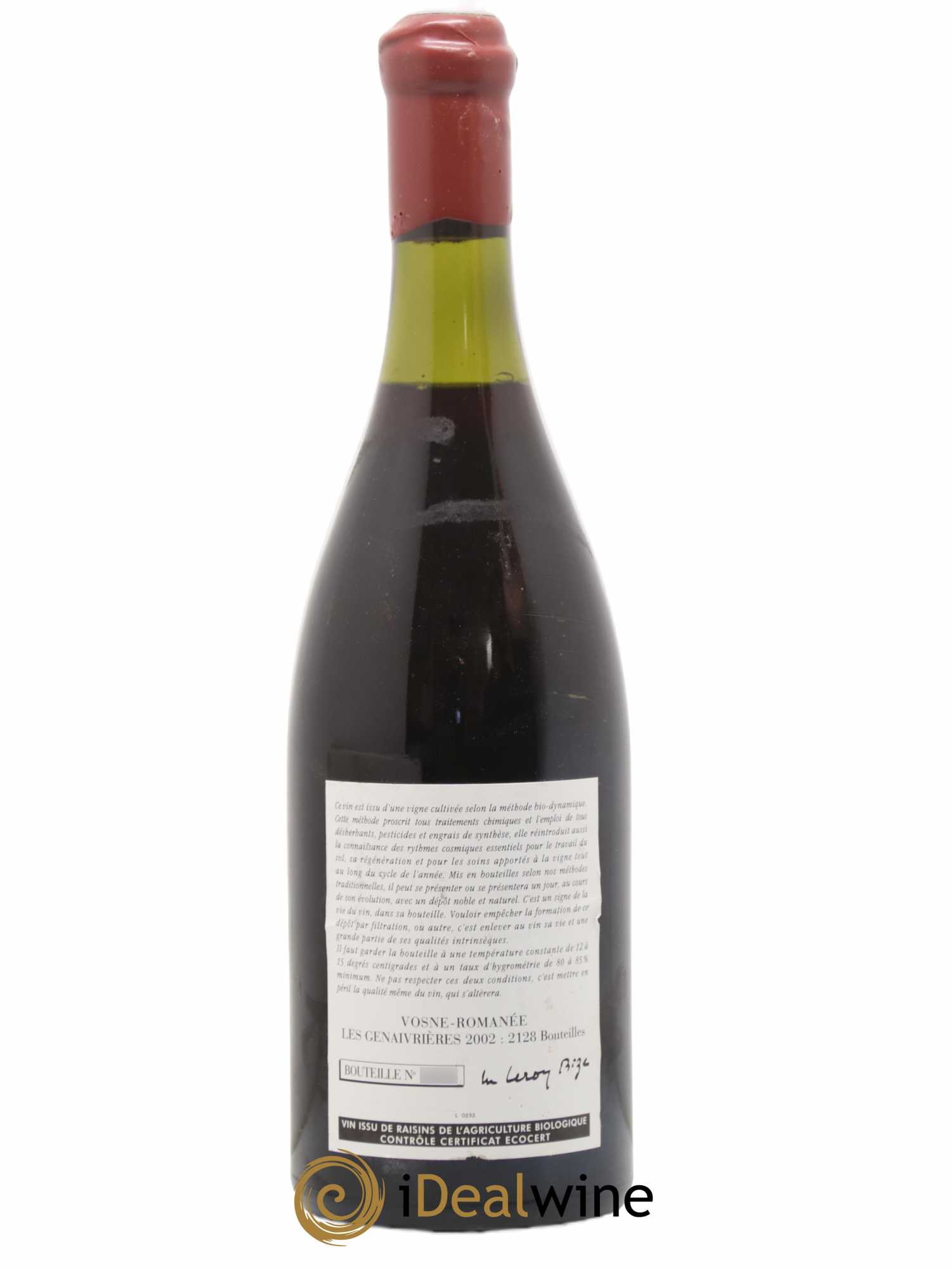 Vosne-Romanée Les Genaivrières Leroy (Domaine) 2002 - Lot de 1 bouteille - 1