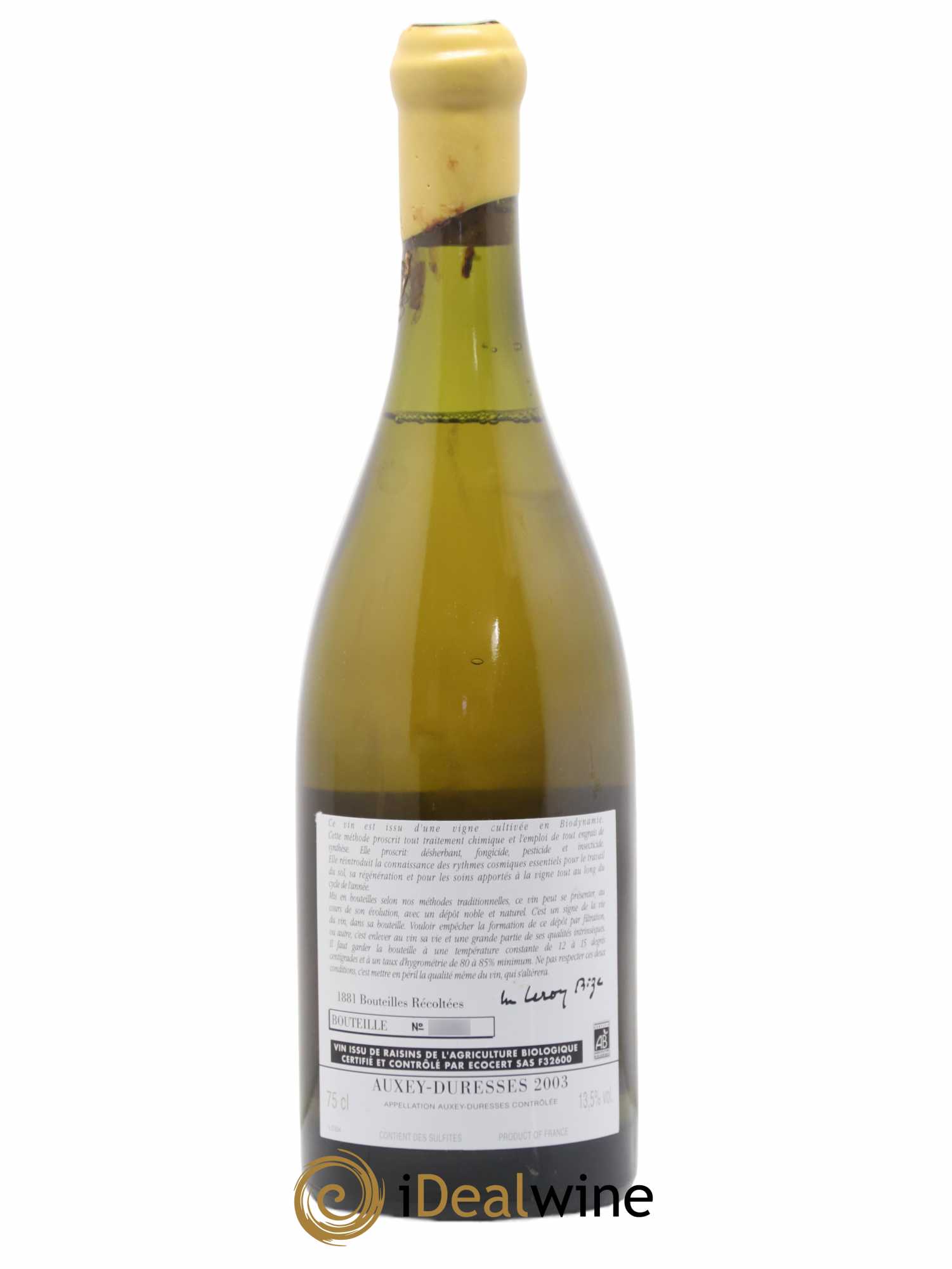 Auxey-Duresses d'Auvenay (Domaine) 2003 - Lot de 1 bouteille - 1
