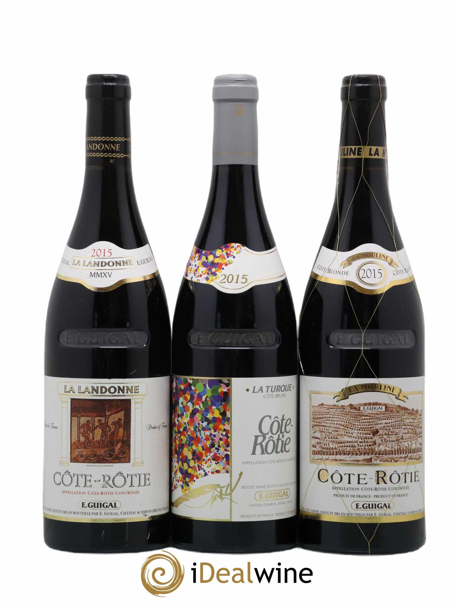 Côte-Rôtie Guigal Trilogie La Turque - La Landonne - La Mouline Guigal 2015 - Lot de 3 bouteilles - 0