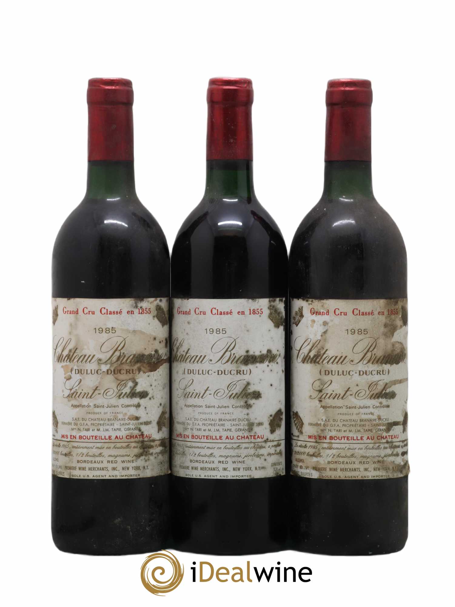 Château Branaire Ducru 4ème Grand Cru Classé 1985 - Lot de 3 bouteilles - 0
