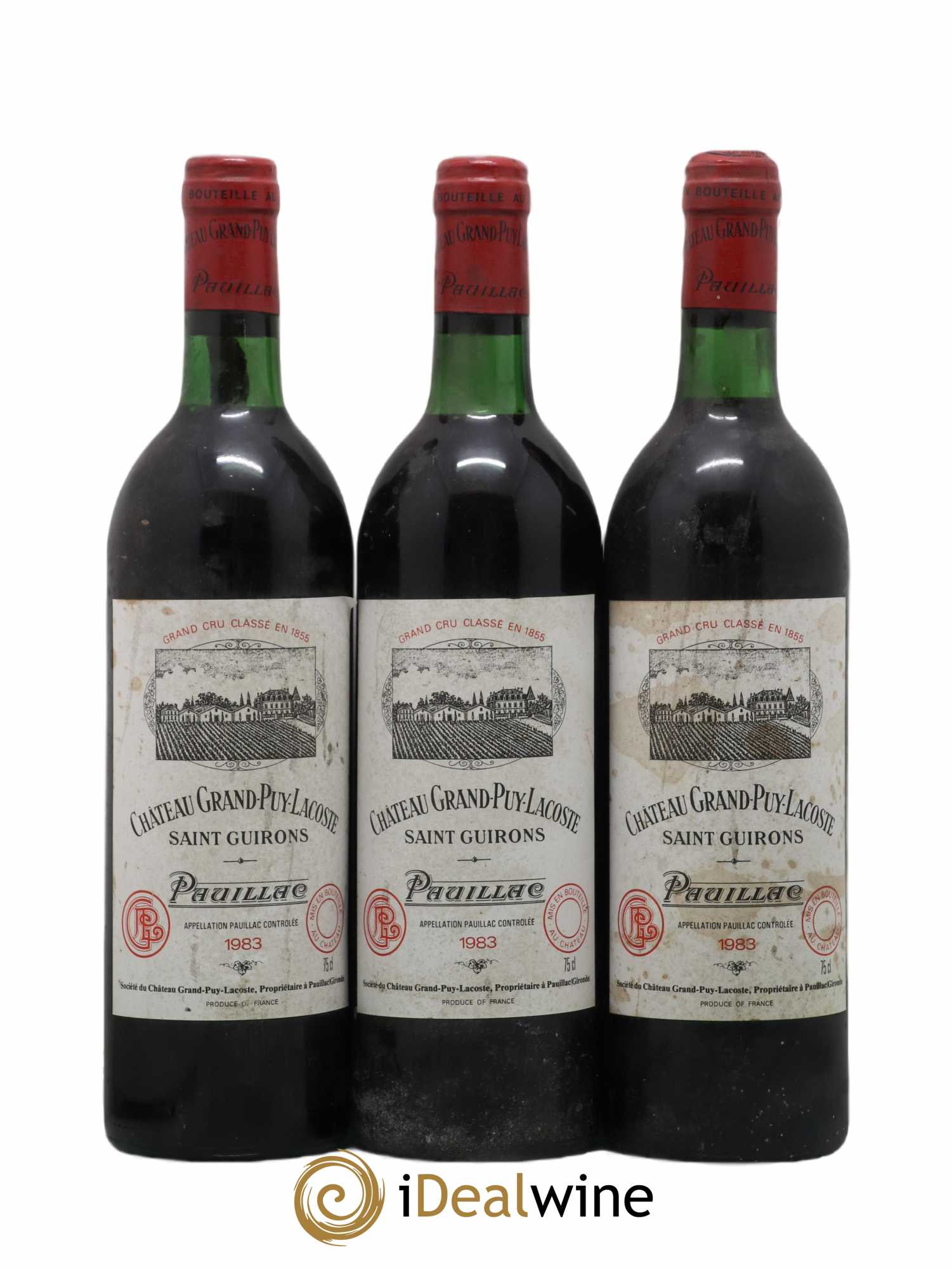Château Grand Puy Lacoste 5ème Grand Cru Classé 1983 - Lot de 3 bouteilles - 0