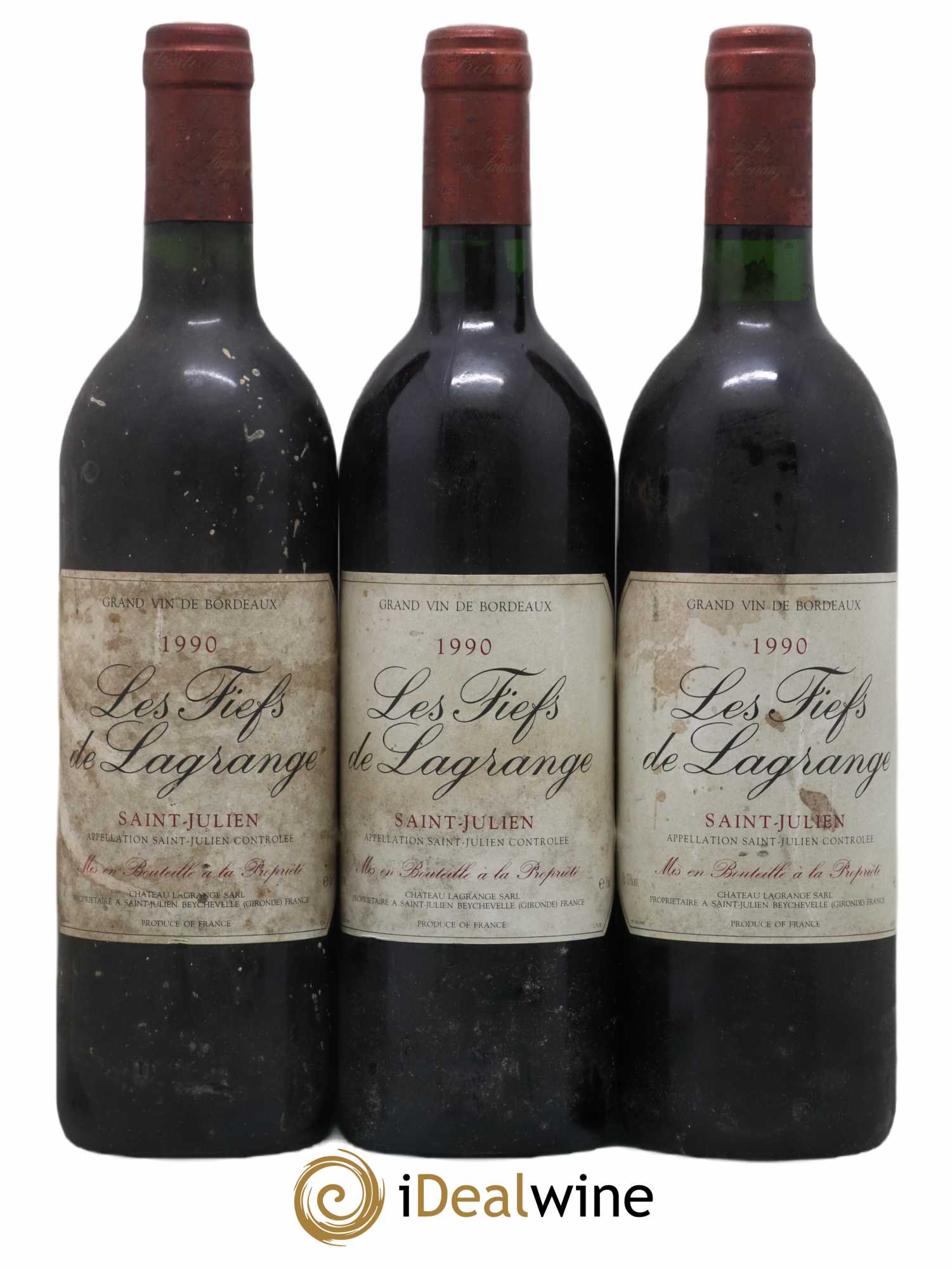 Les Fiefs de Lagrange Second Vin 1990 - Lot de 3 bouteilles - 0