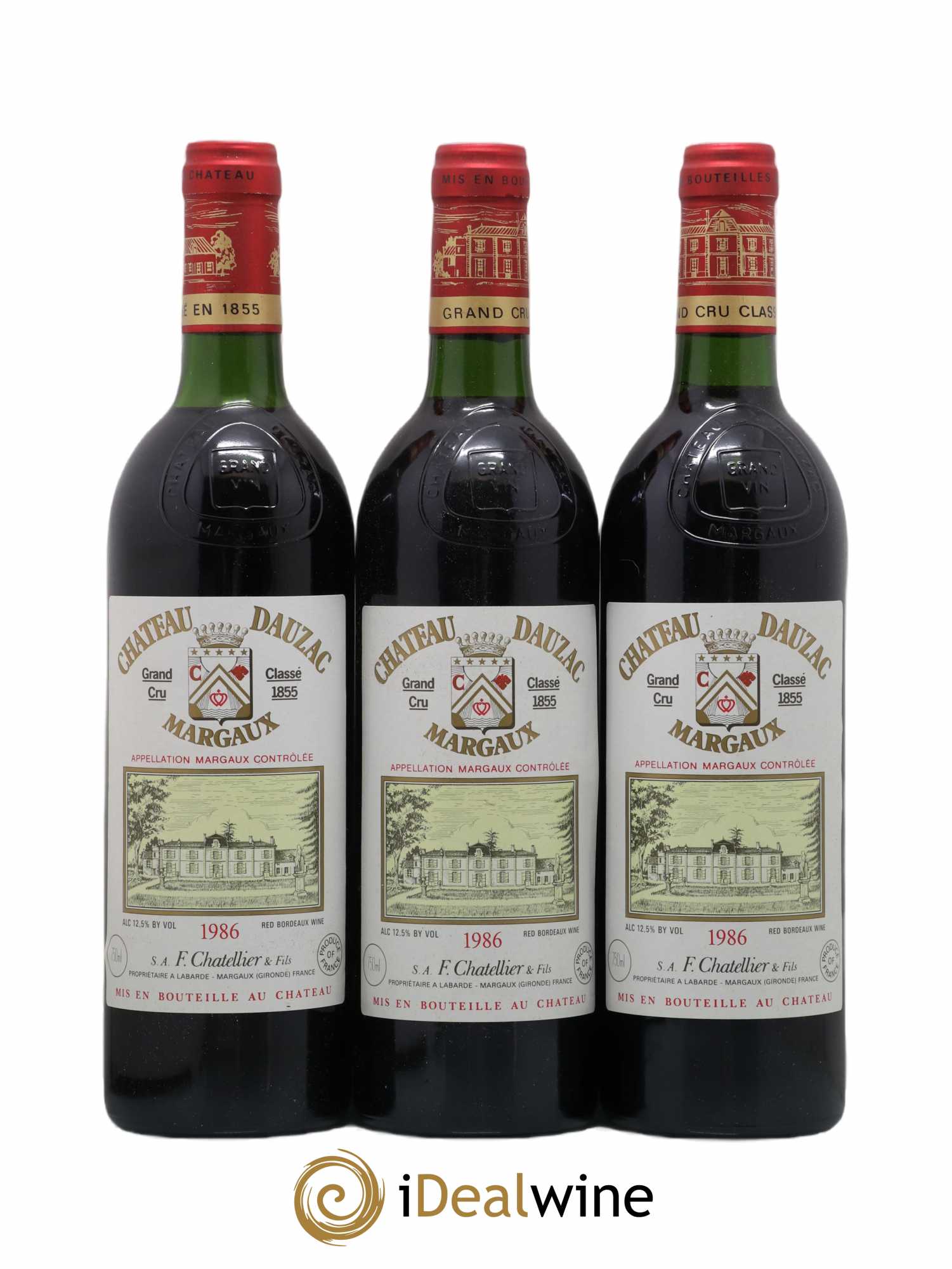 Château Dauzac 5ème Grand Cru Classé 1986 - Lot de 3 bouteilles - 0