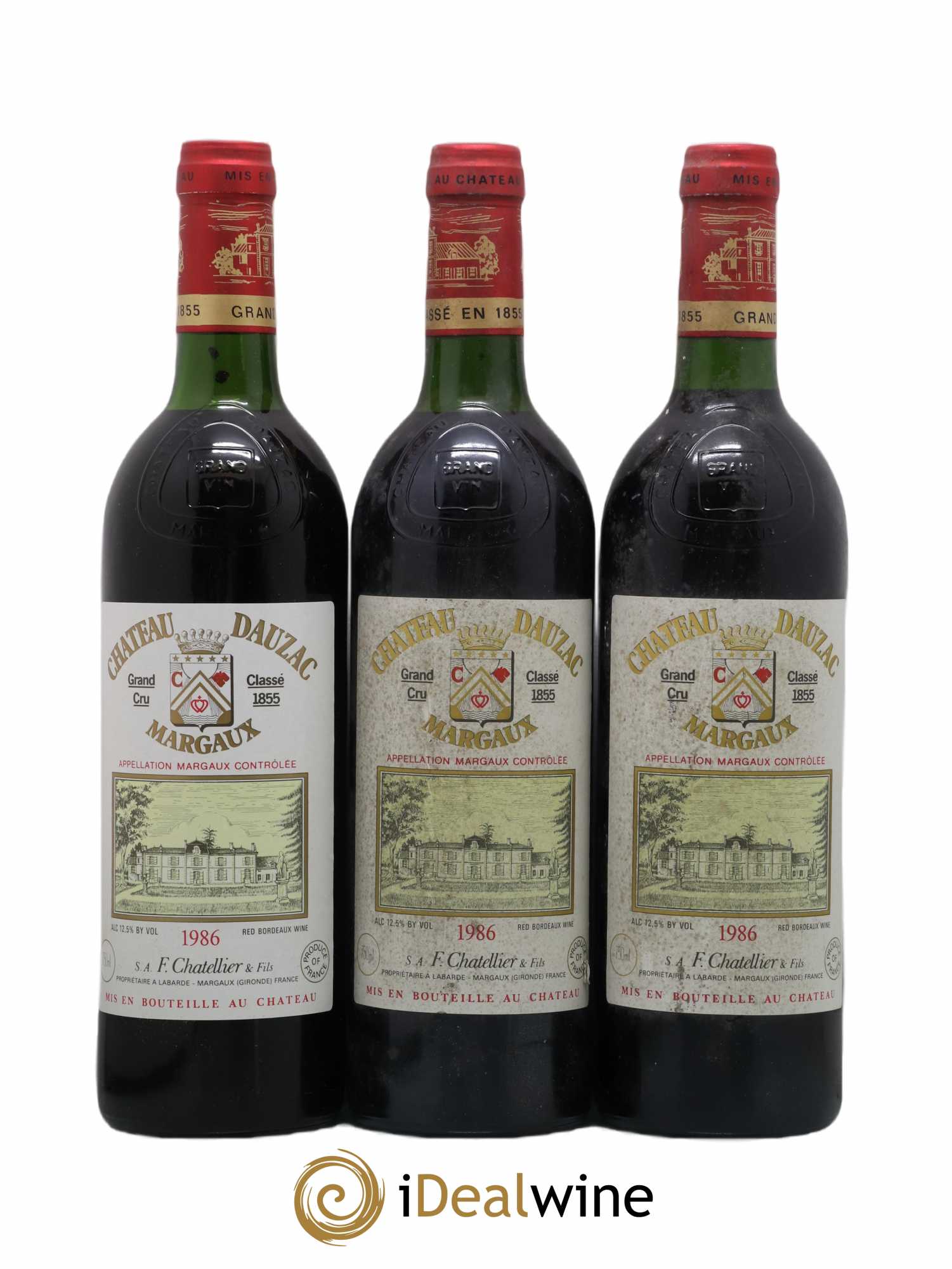 Château Dauzac 5ème Grand Cru Classé 1986 - Lot de 3 bouteilles - 0