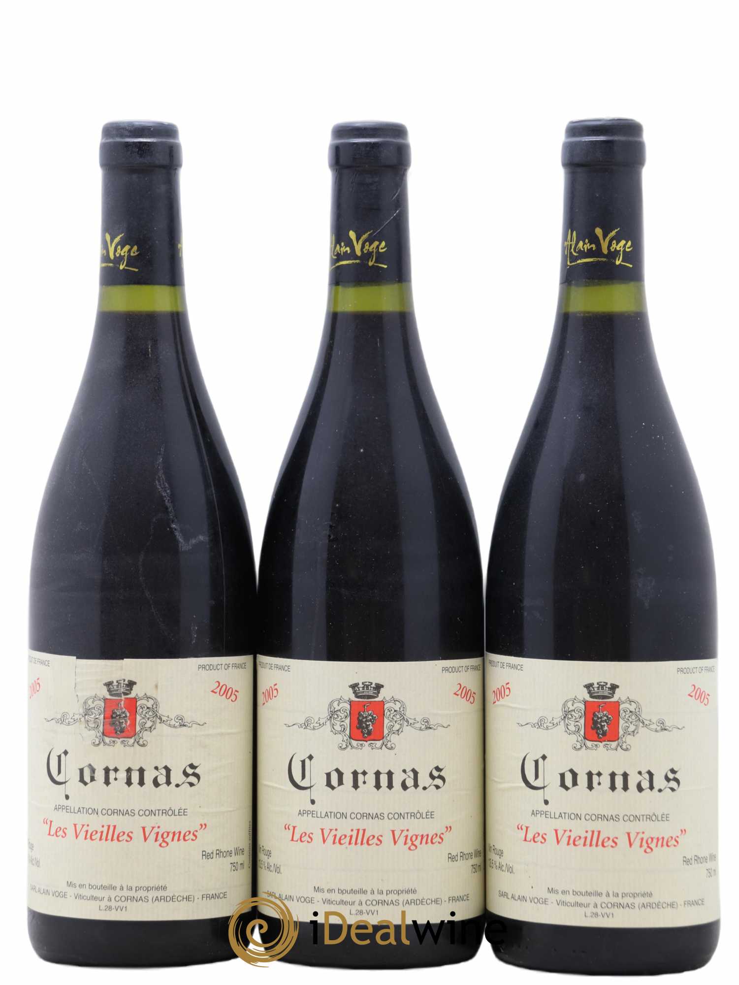 Cornas Les Vieilles Vignes Alain Voge (Domaine) 2005 - Lotto di 3 bottiglie - 0