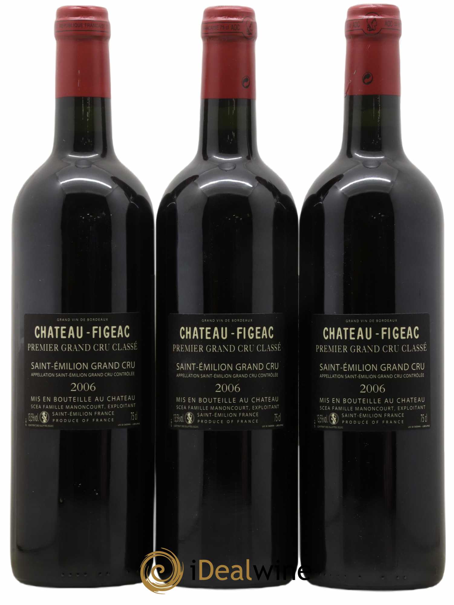 Château Figeac 1er Grand Cru Classé A 2006 - Lot of 3 bottles - 1
