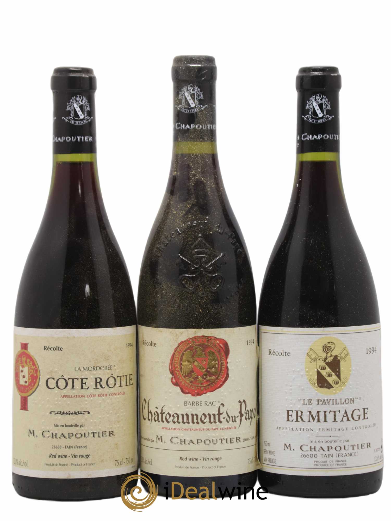 Caisse panachée Chapoutier Mordorée - Pavillon - Ermitage de l'Orée - Barbre Rac - Les Varonniers - Ermitage Paille 1994 - Lotto di 6 bottiglie - 2