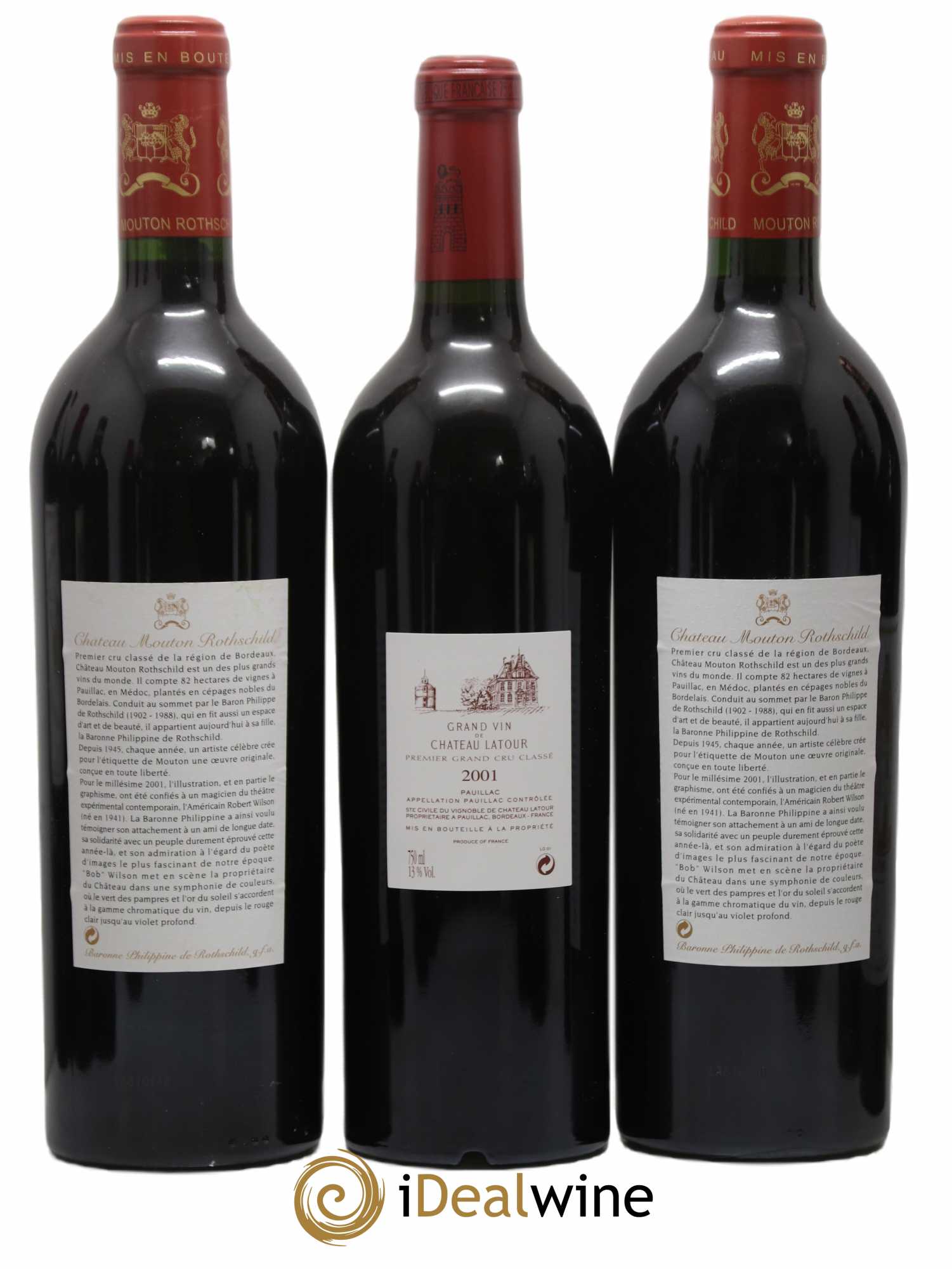 Caisse Primeurs 2 Lafite - 2 Mouton - 2 Latour - 2 Margaux - 2 Haut Brion - 2 Petrus 2001 - Posten von 12 Flaschen - 2