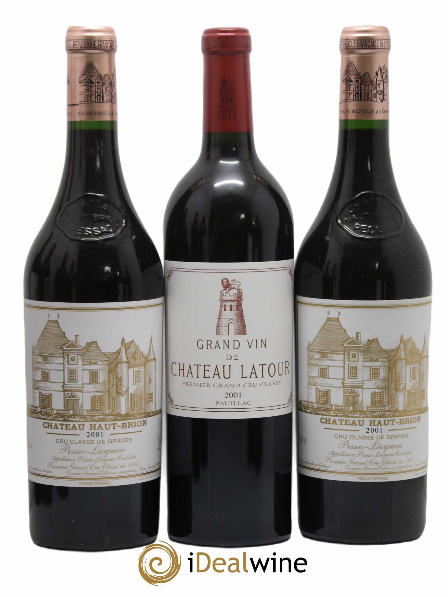 Caisse Primeurs 2 Lafite - 2 Mouton - 2 Latour - 2 Margaux - 2 Haut Brion - 2 Petrus 2001 - Posten von 12 Flaschen - 3