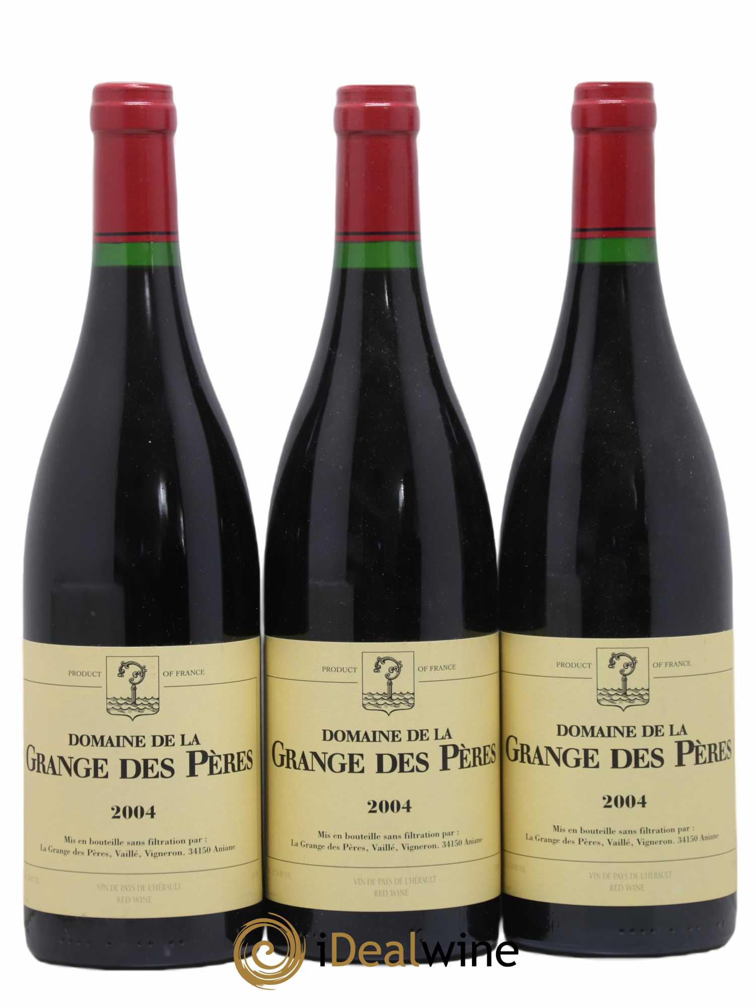 Pays d'Hérault Grange des Pères Laurent Vaillé 2004 - Lot de 3 bouteilles - 0