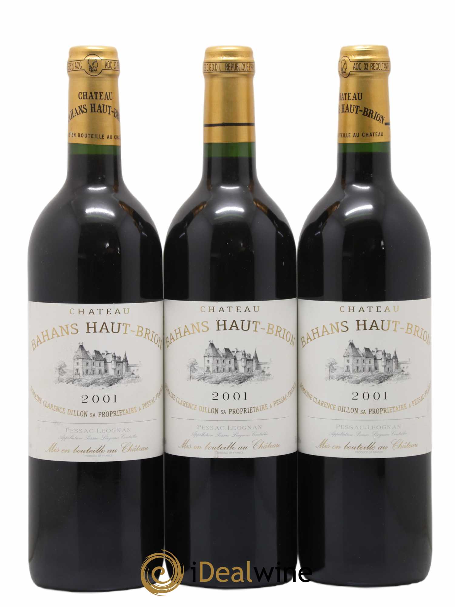 Clarence (Bahans) de Haut-Brion Second Vin 2001 - Lot de 3 bouteilles - 0