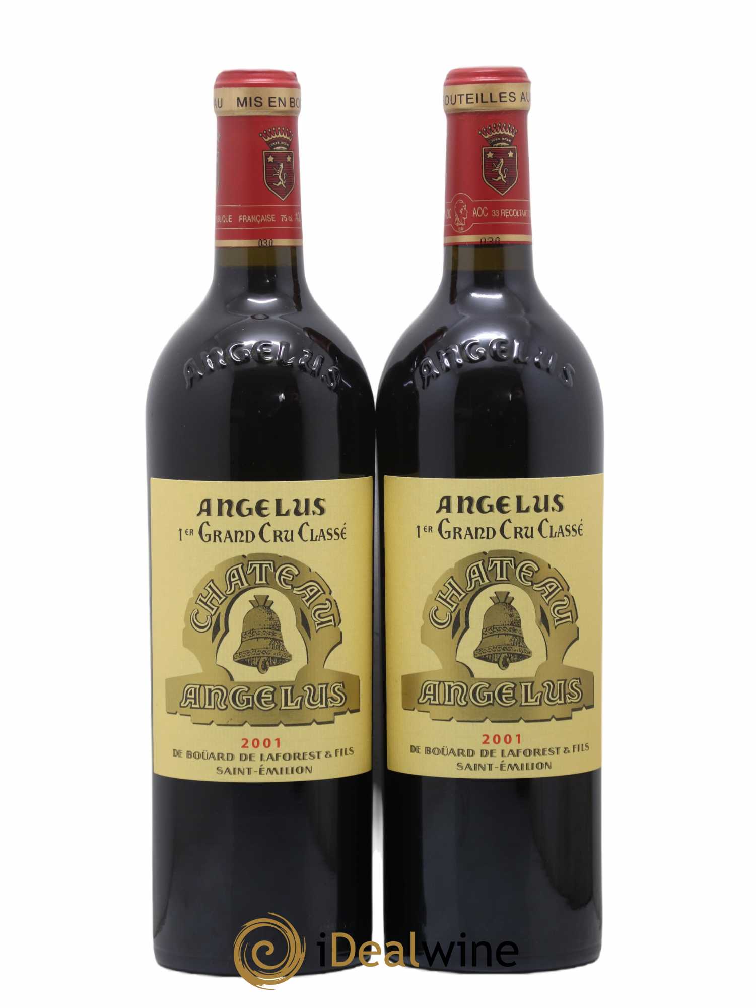Château Angélus 1er Grand Cru Classé A 2001 - Lot de 2 bouteilles - 0