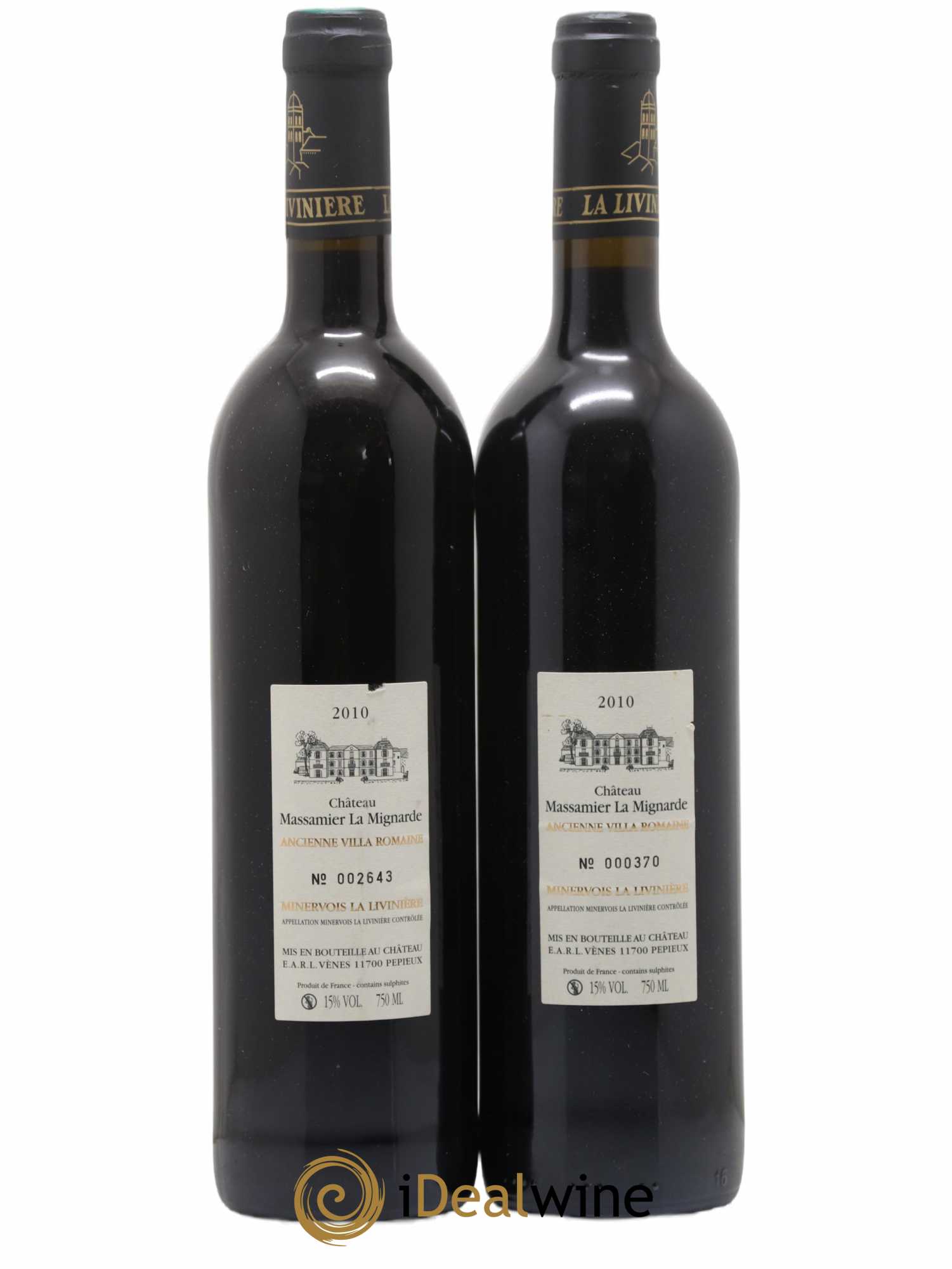 Minervois La Liviniere Chateau Massamier La Mignarde Domus Maximus 2010 - Lot de 2 bouteilles - 1