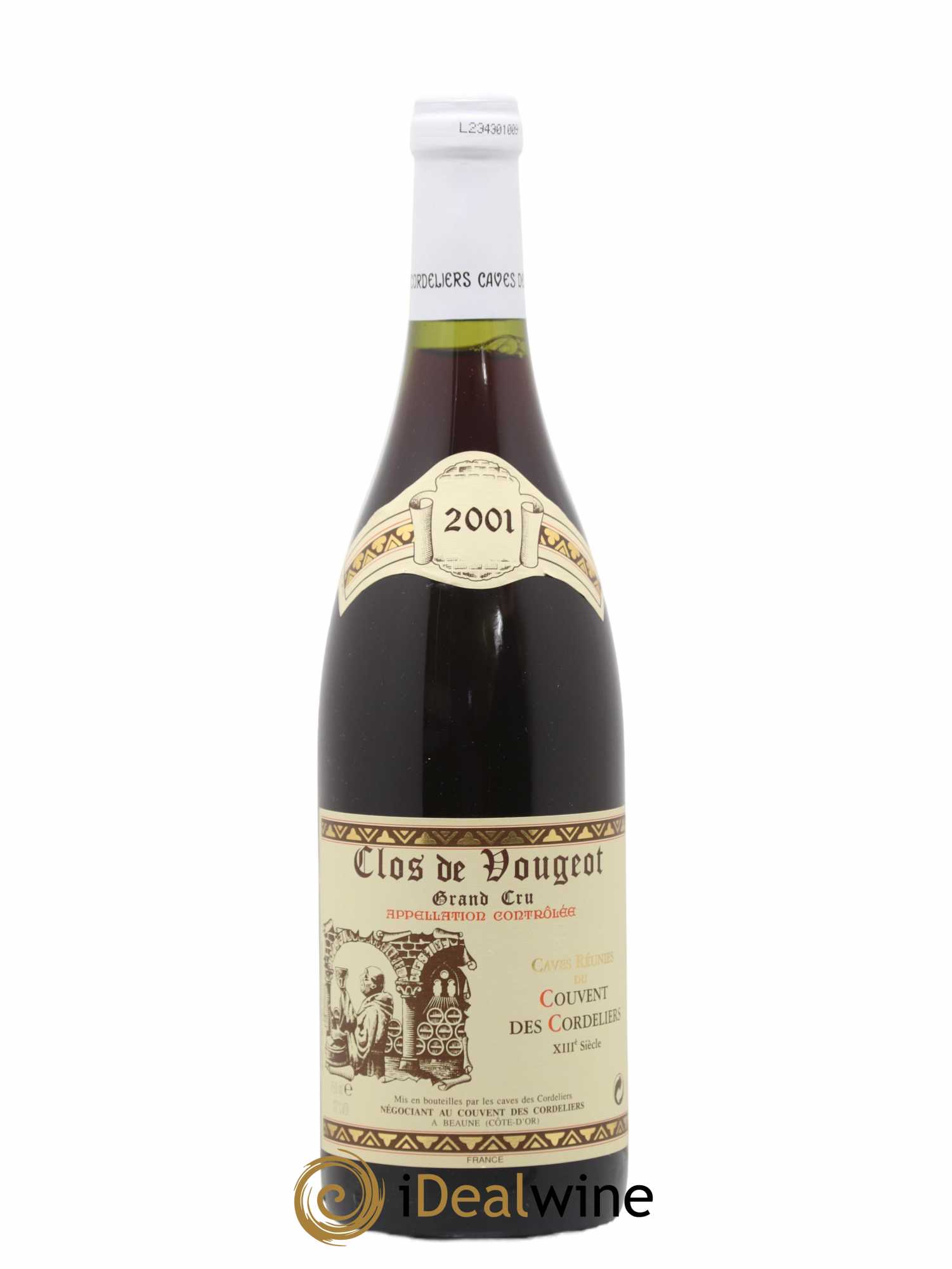 Clos de Vougeot Grand Cru Couvent Des Cordeliers 2001 - Lot de 1 bouteille - 0