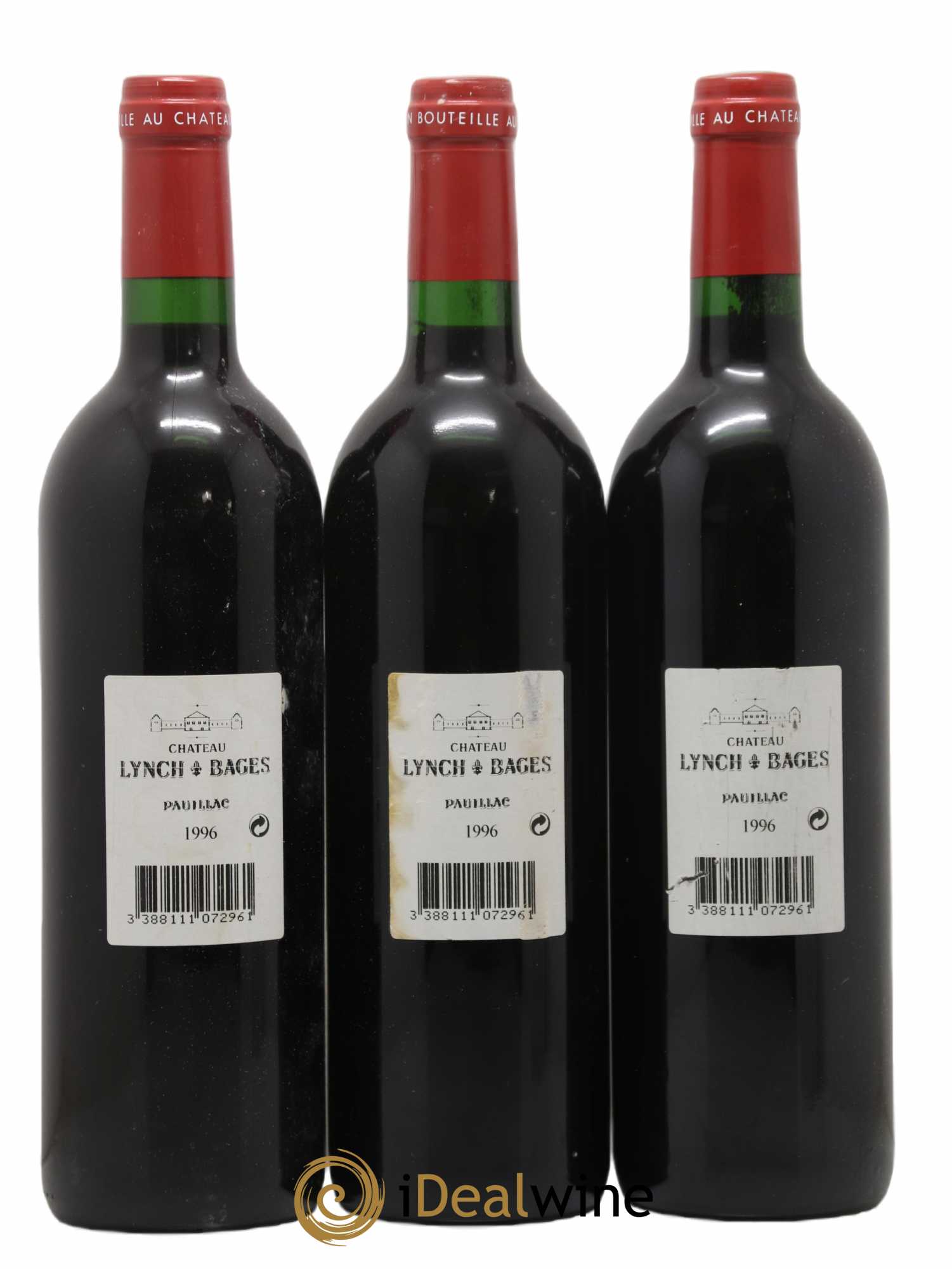 Château Lynch Bages 5ème Grand Cru Classé 1996 - Lot de 3 bouteilles - 1