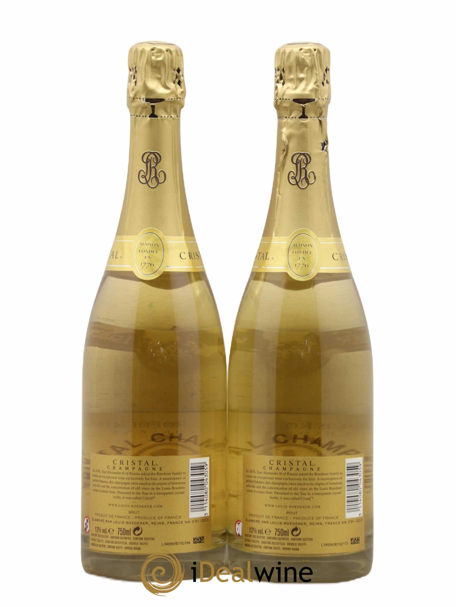 Cristal Louis Roederer Brut 2012 - Lot of 2 bottles - 1