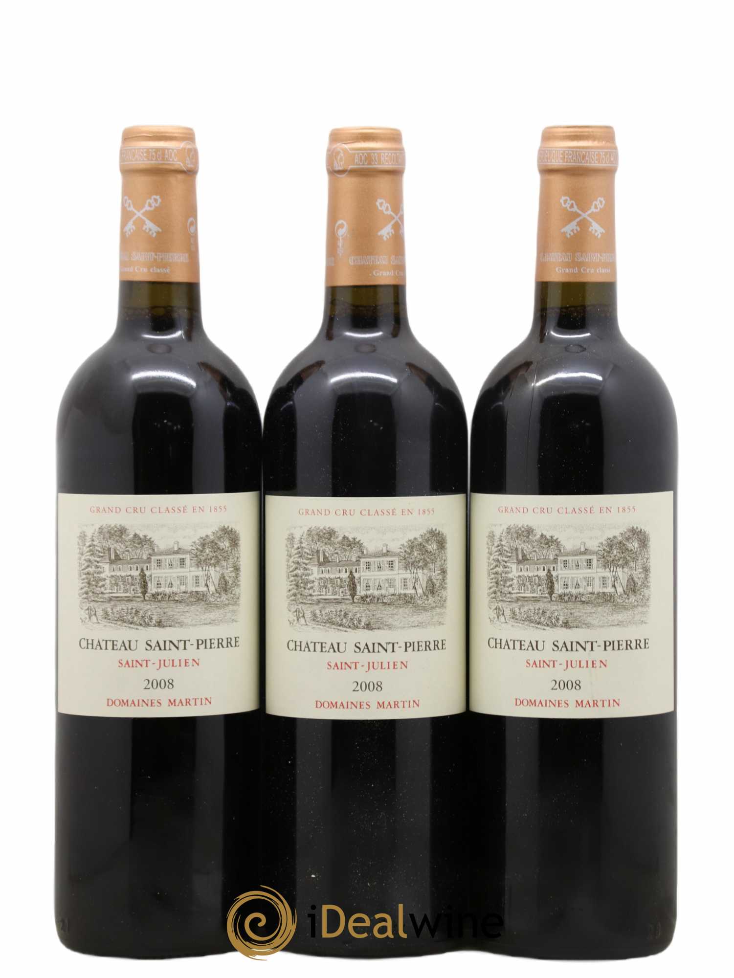 Château Saint-Pierre 4ème Grand Cru Classé 2008 - Lot de 3 bouteilles - 0