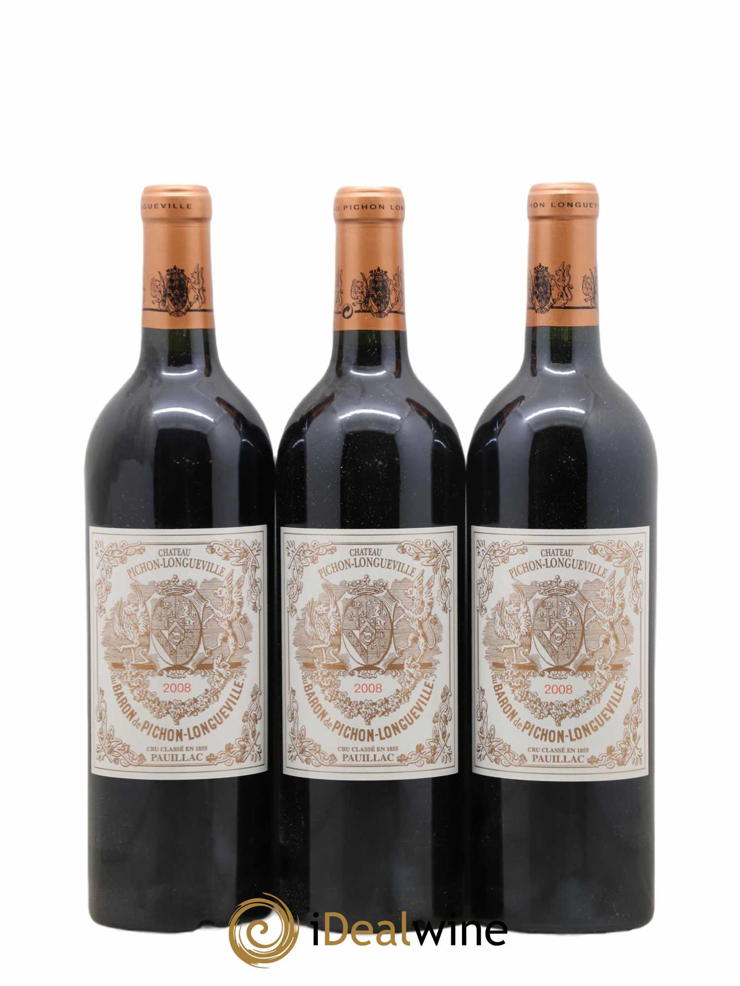Pichon Longueville Baron 2ème Grand Cru Classé 2008 - Lot de 3 bouteilles - 0