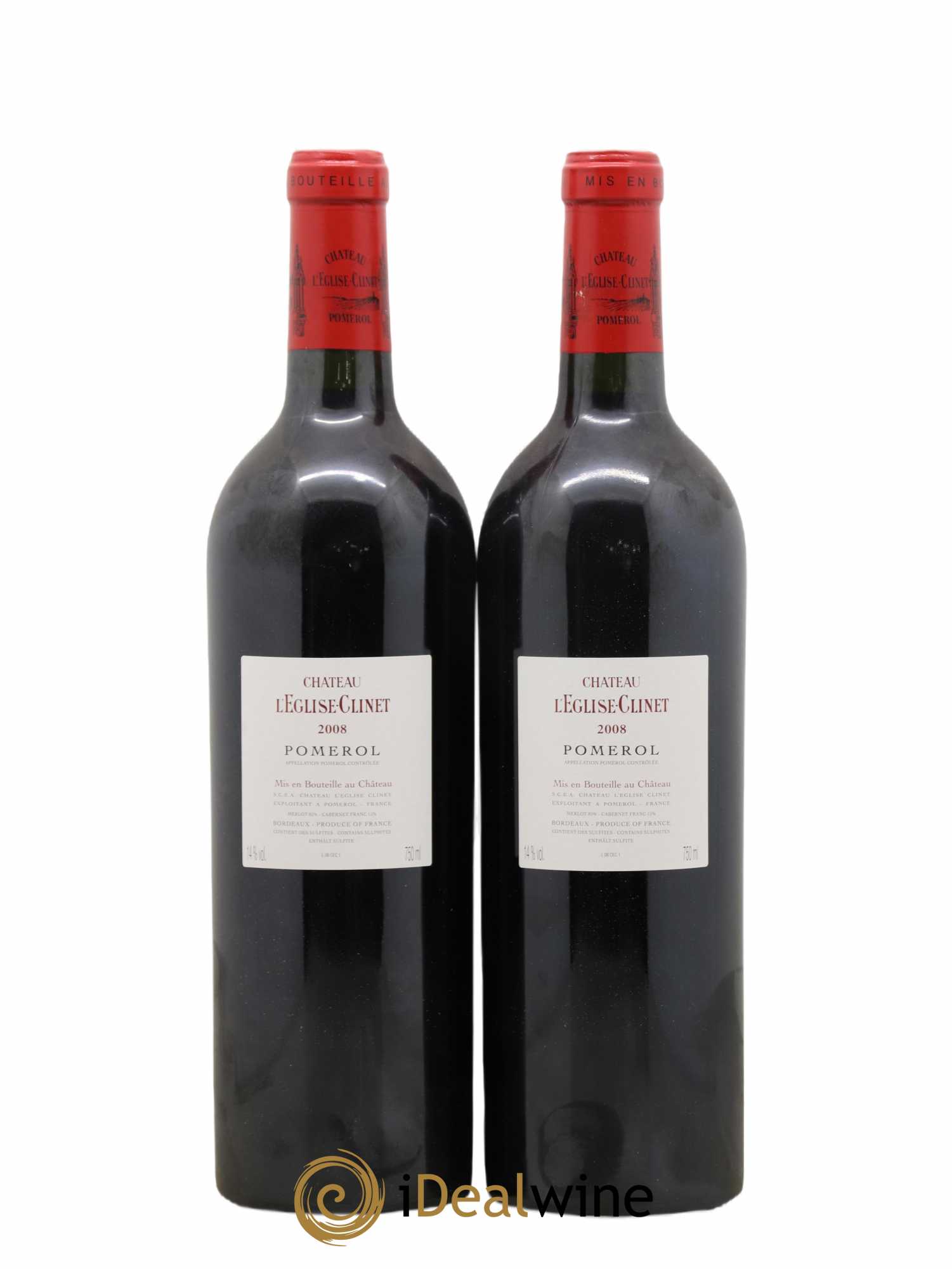 Château l' Église Clinet 2008 - Lot de 2 bouteilles - 1