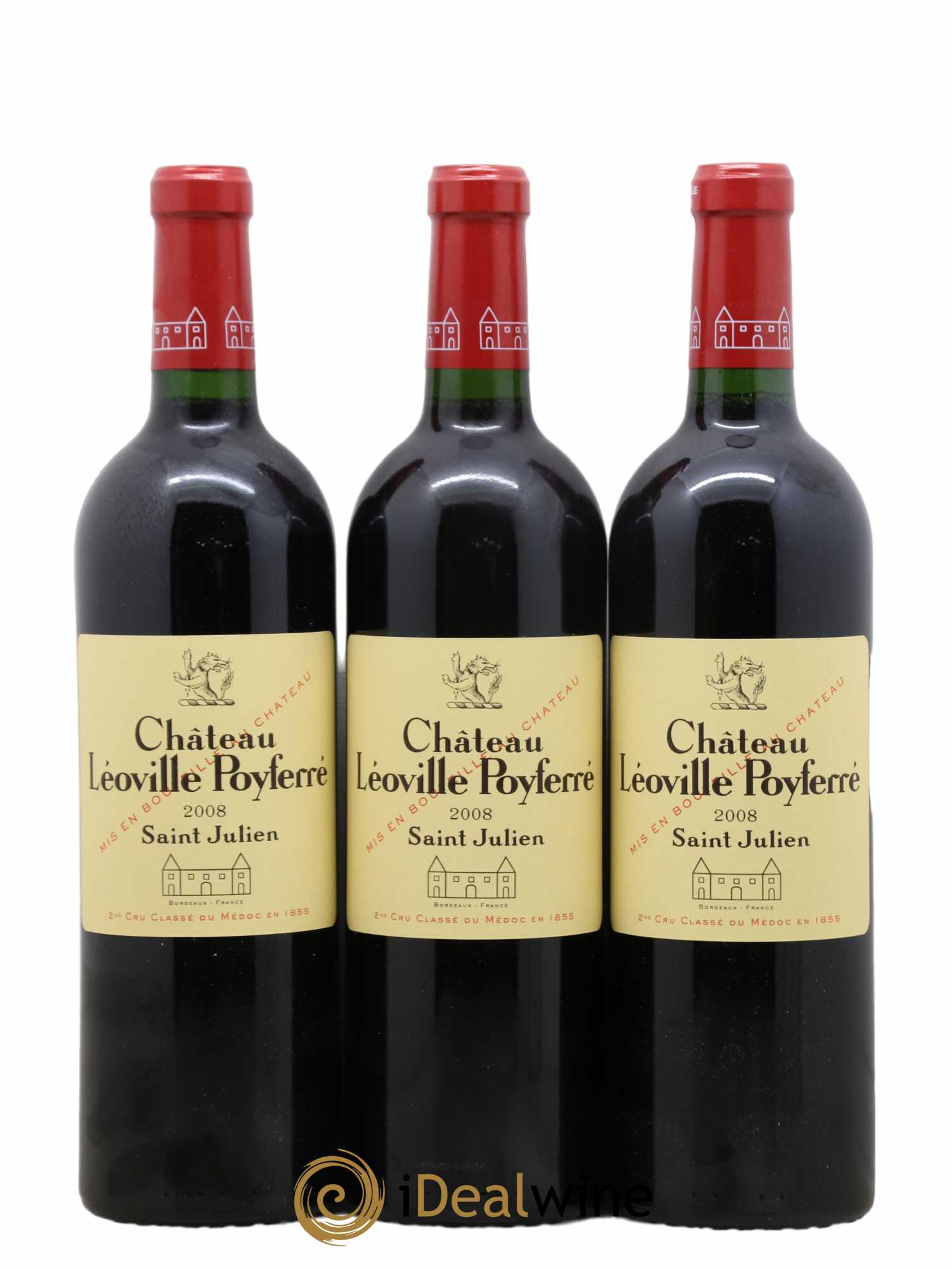 Château Léoville Poyferré 2ème Grand Cru Classé 2008 - Lot de 3 bouteilles - 0