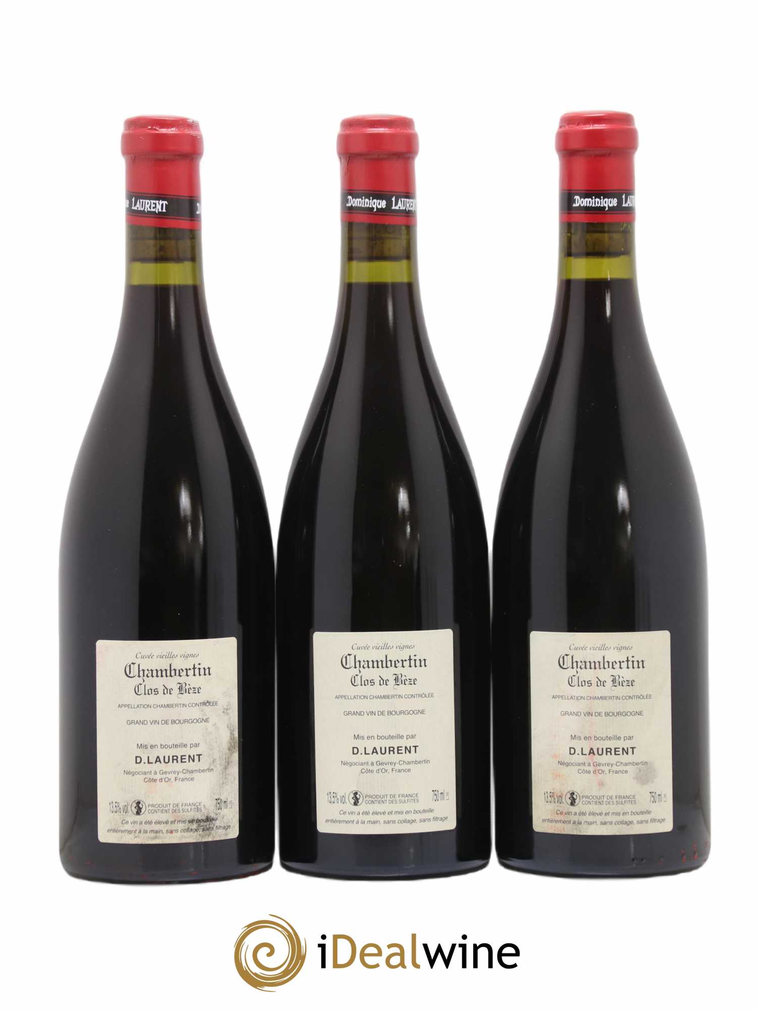 Chambertin Clos de Bèze Grand Cru Grande cuvée Vieilles vignes Dominique Laurent 2016 - Lot de 3 bouteilles - 1