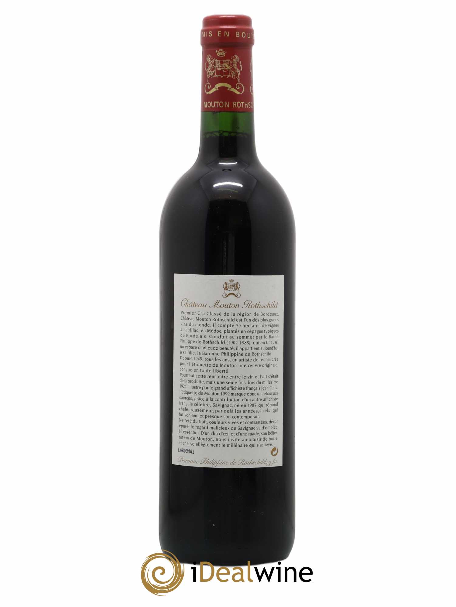 Château Mouton Rothschild 1er Grand Cru Classé 1999 - Lot de 1 bouteille - 1