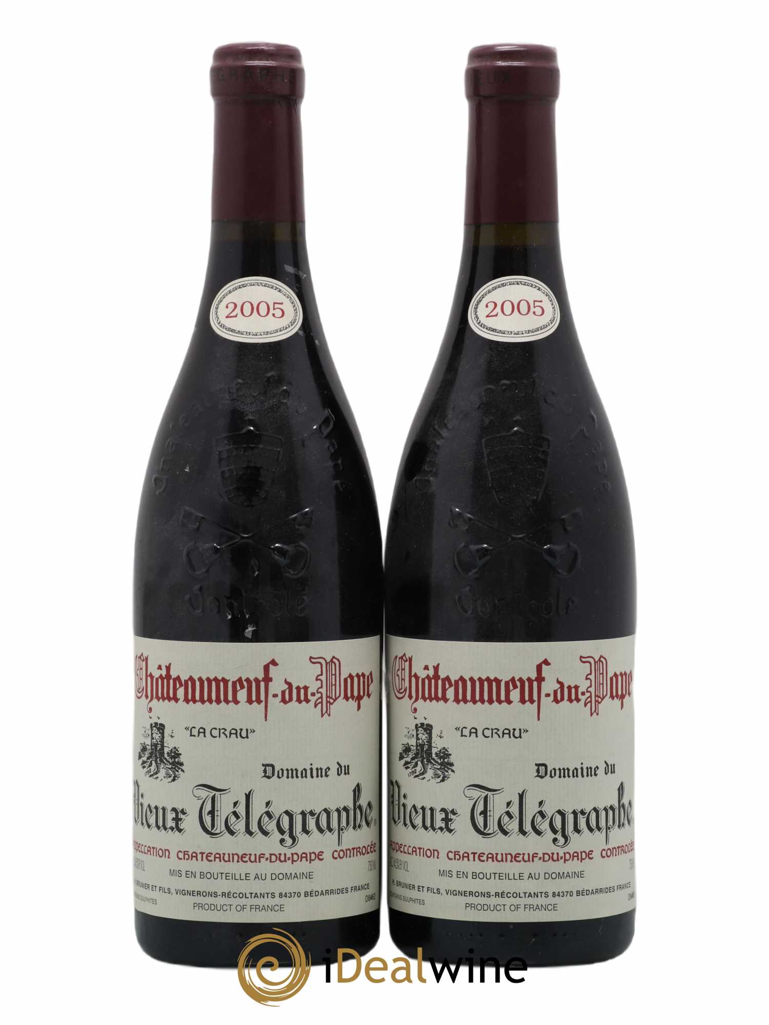 Châteauneuf-du-Pape Vieux Télégraphe (Domaine du) Vignobles Brunier 2005 - Lot de 2 bouteilles - 0