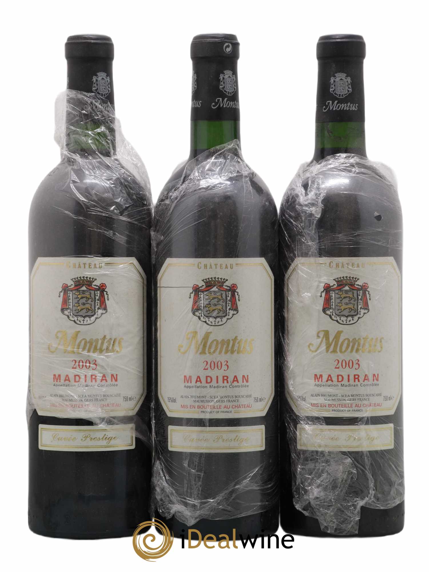 Madiran Château Montus-Prestige Alain Brumont 2003 - Lot de 3 bouteilles - 0